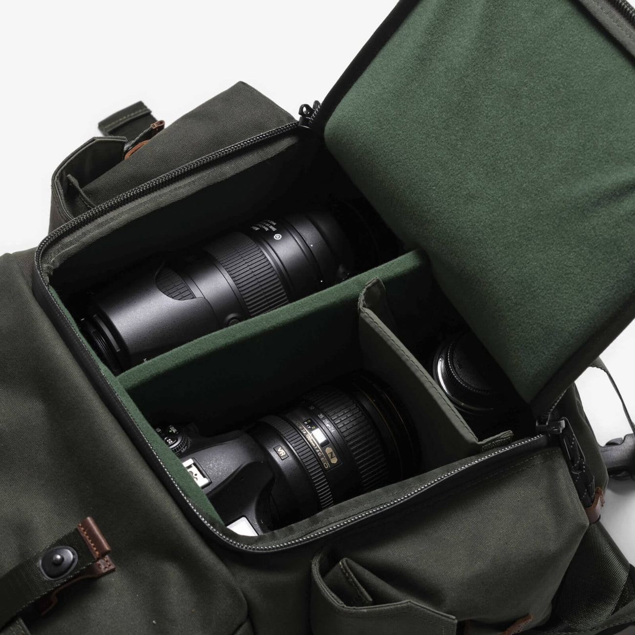 Langly Alpha Globetrotter Camera Backpack (Forest Green) - canvas camera backpack