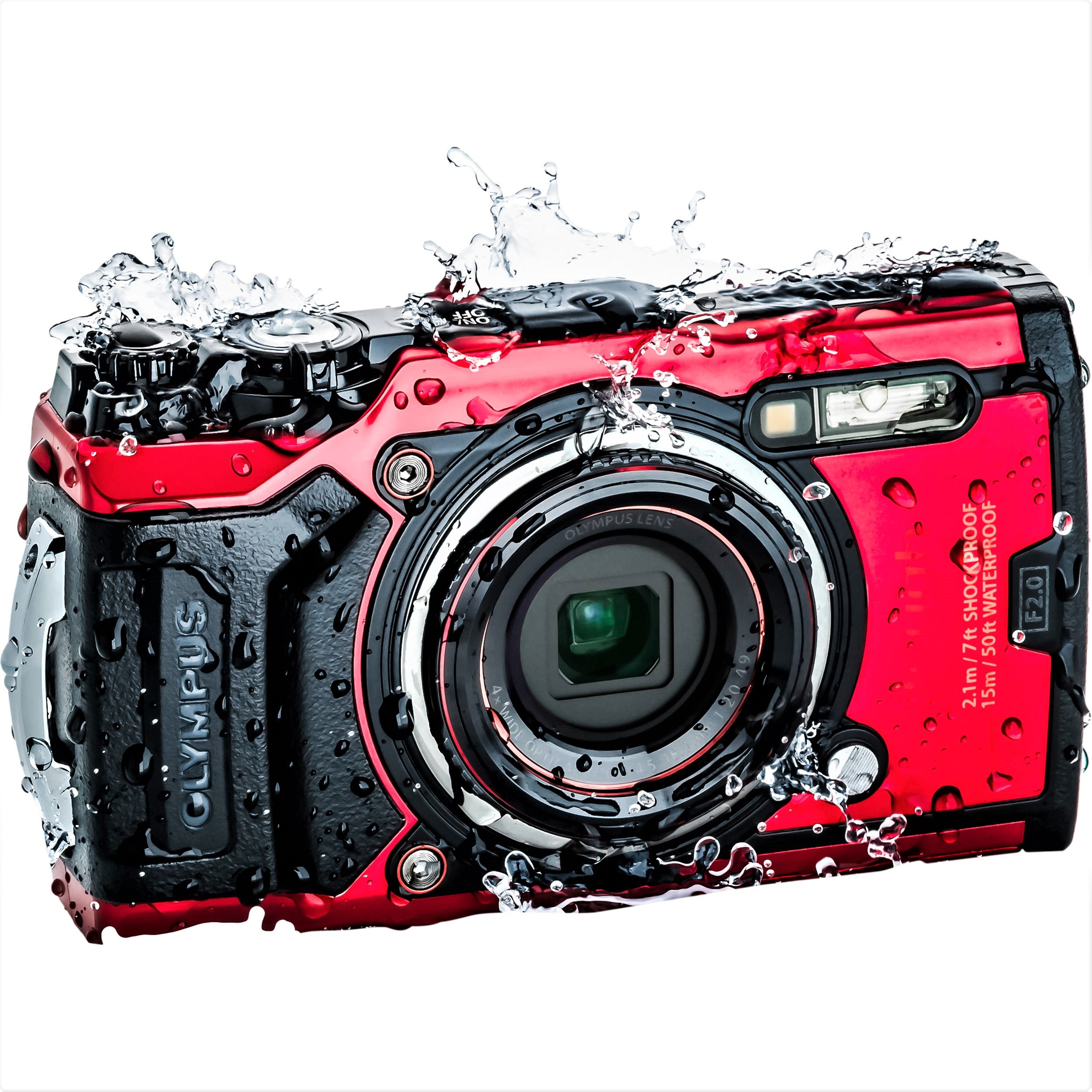 OM System Olympus TG-6 Red Underwater camera, Waterproof, Freeze proof, High Resolution Bright, 4K Video 44x Macro shooting