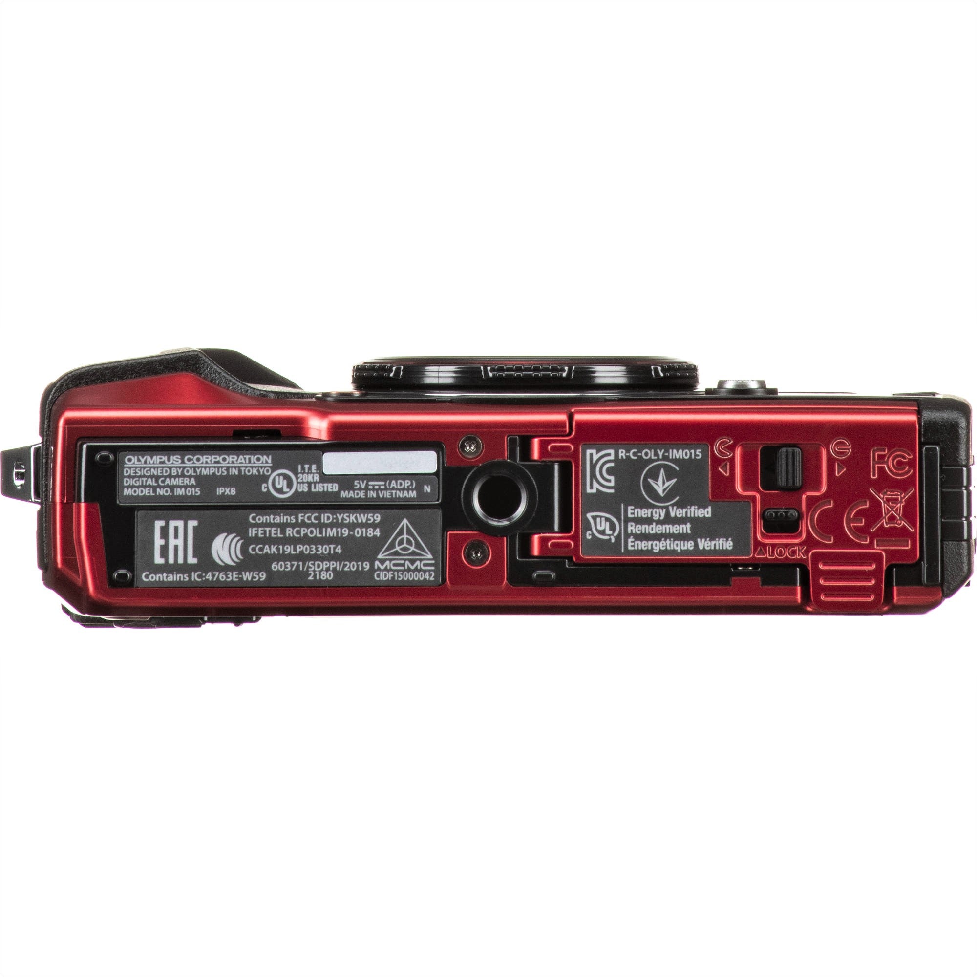Olympus Tough TG-6 Digital Camera (Red) - Bottom View