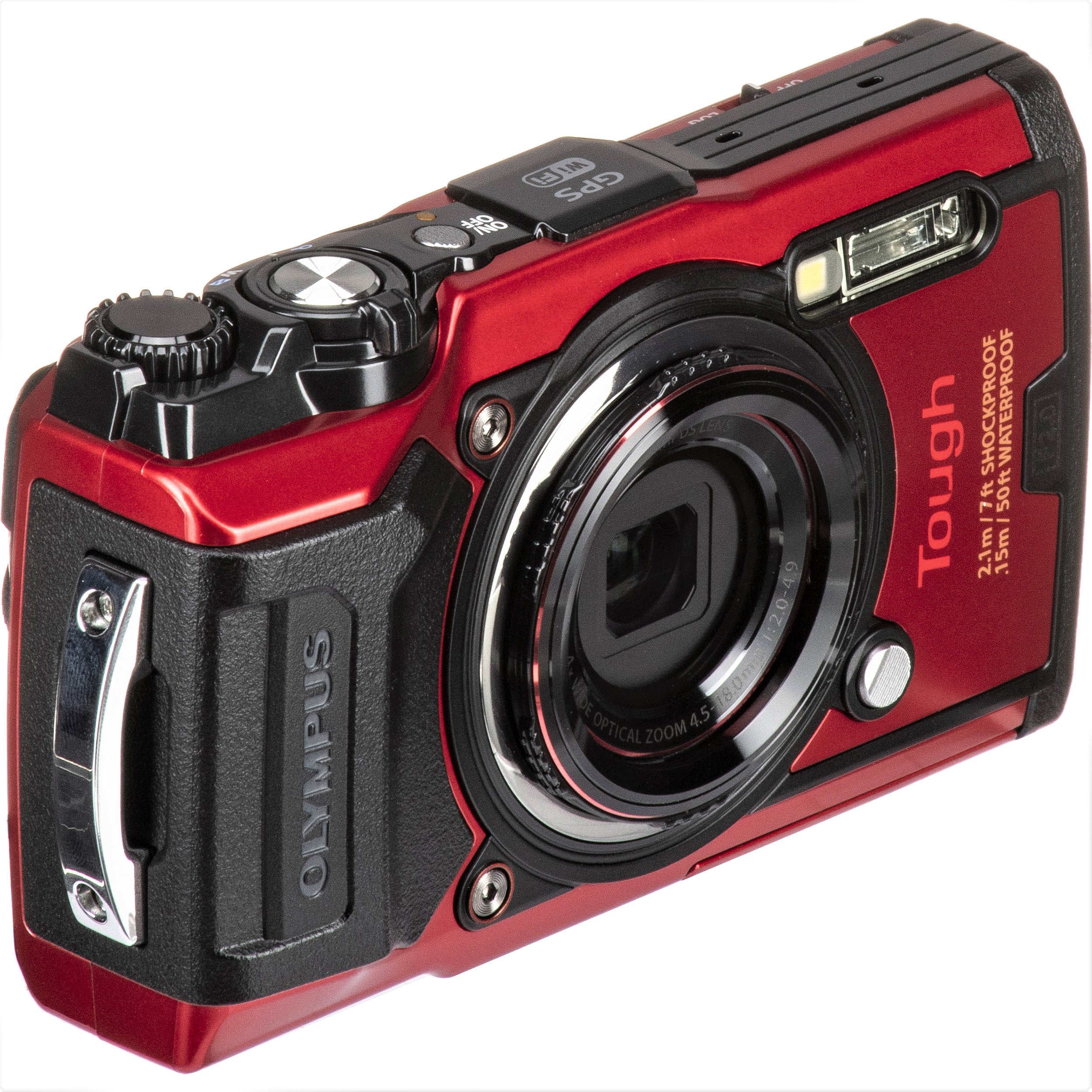 Olympus Tough TG-6 Action Camera, 12 Megapixel, Digital Image Stabilisation, 4x Wide-Angle Zoom, 4K Video, 120 fps, Wi-Fi, Red