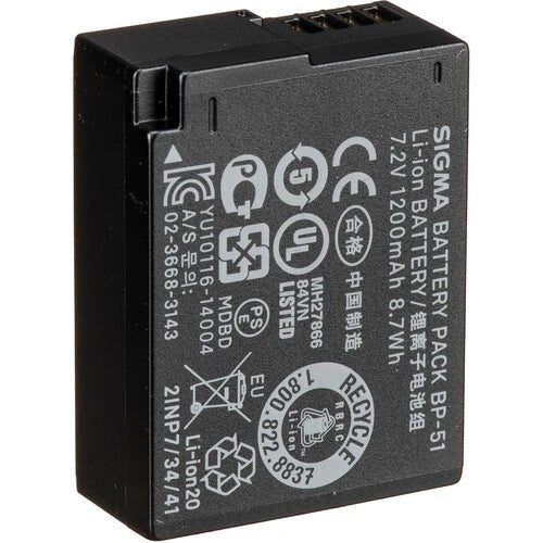 Sigma BP-51 Lithium-Ion Battery Pack (7.2V, 1200mAh)