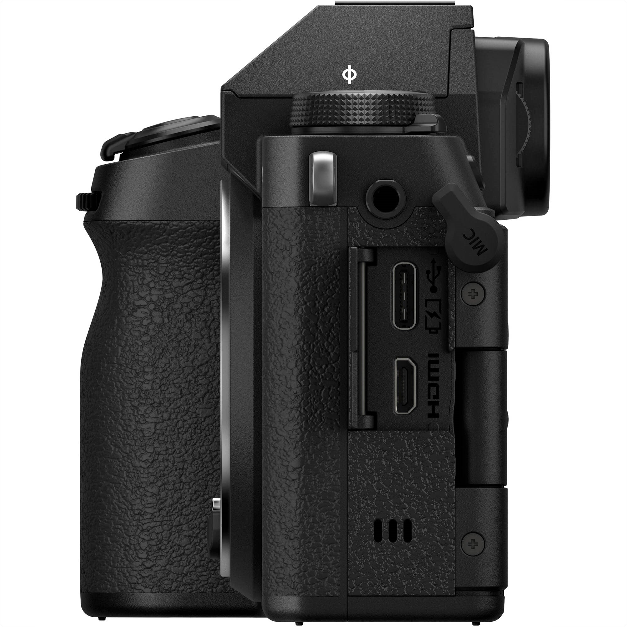 Fujifilm X-S20 Mirrorless Digital Camera with XC 15-45mm f/3.5-5.6 OIS PZ Lens, Black - Side View