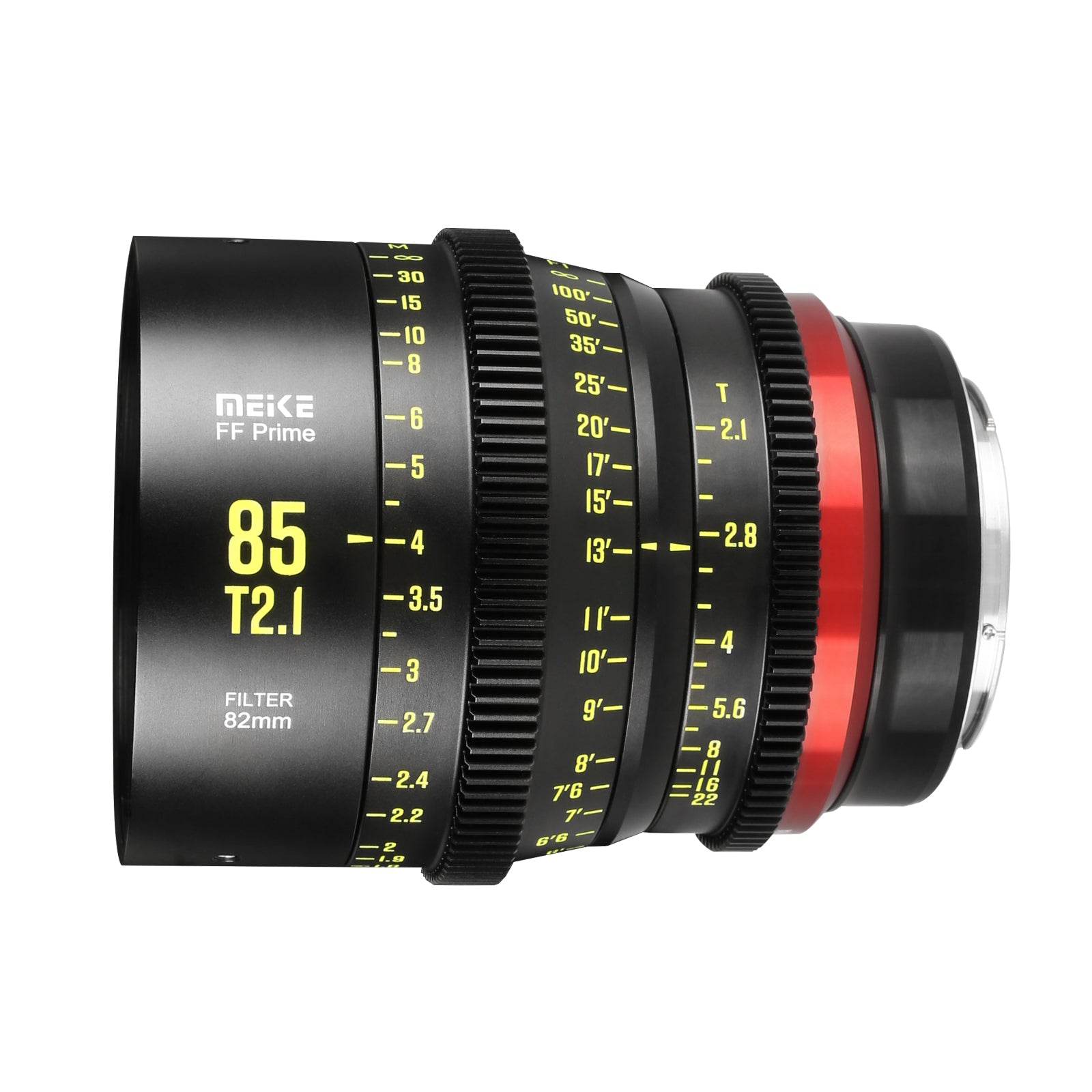 Meike Cinema Full Frame Cinema Prime 85mm T2.1 Lens (L Mount) in a Side View