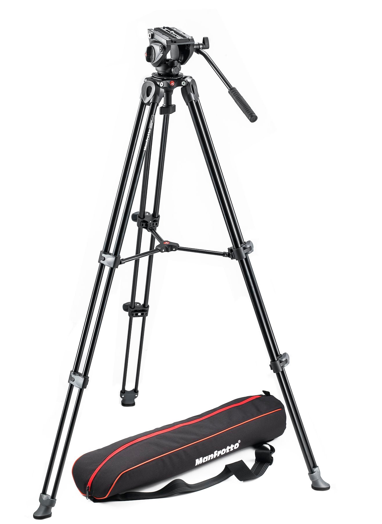 Manfrotto MVH500A Fluid Drag Video Head with MVT502AM Tripod and Carry Bag