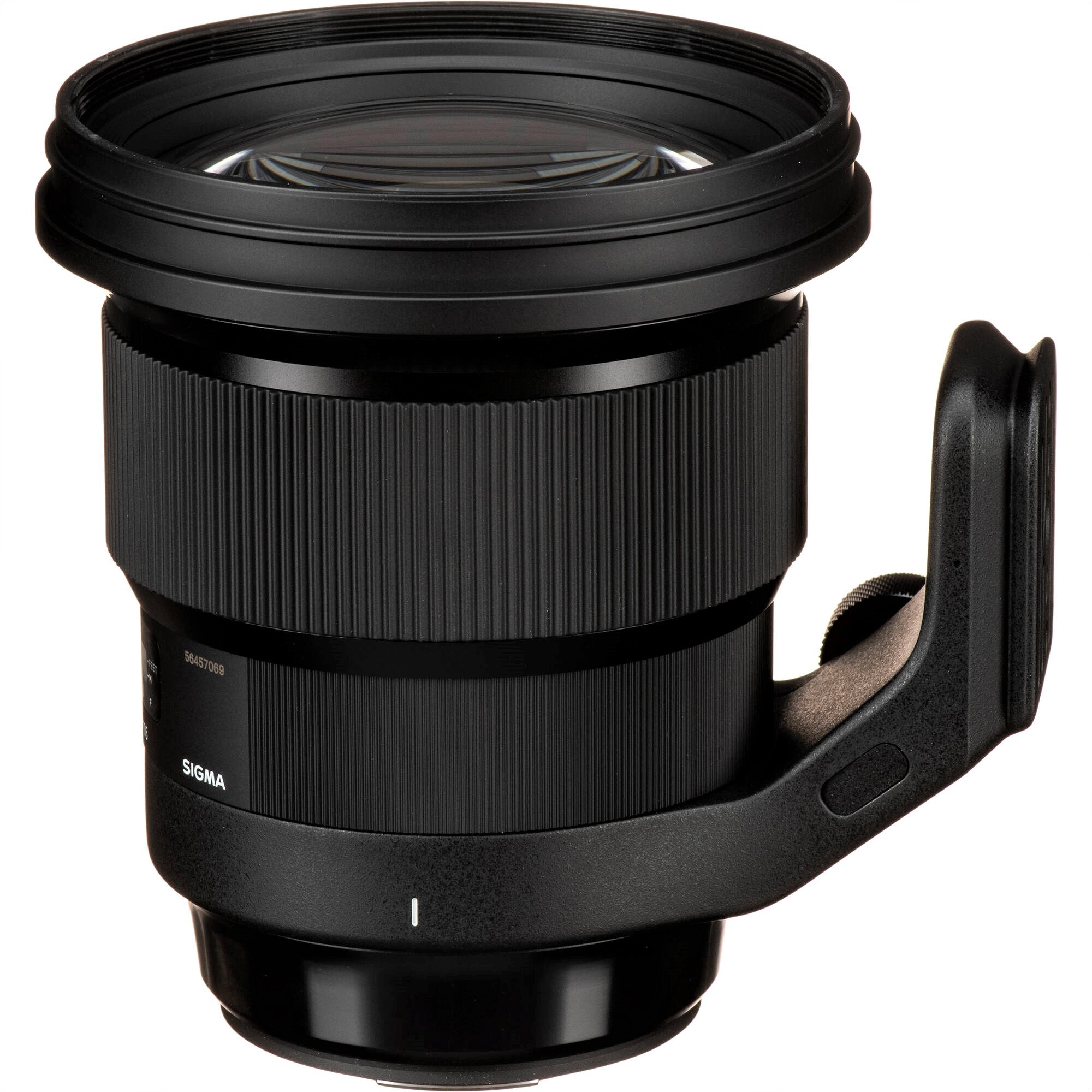 Sigma 105mm F1.4 DG HSM Art Lens for Canon EF with Attached Tripod Collar on the Right Side