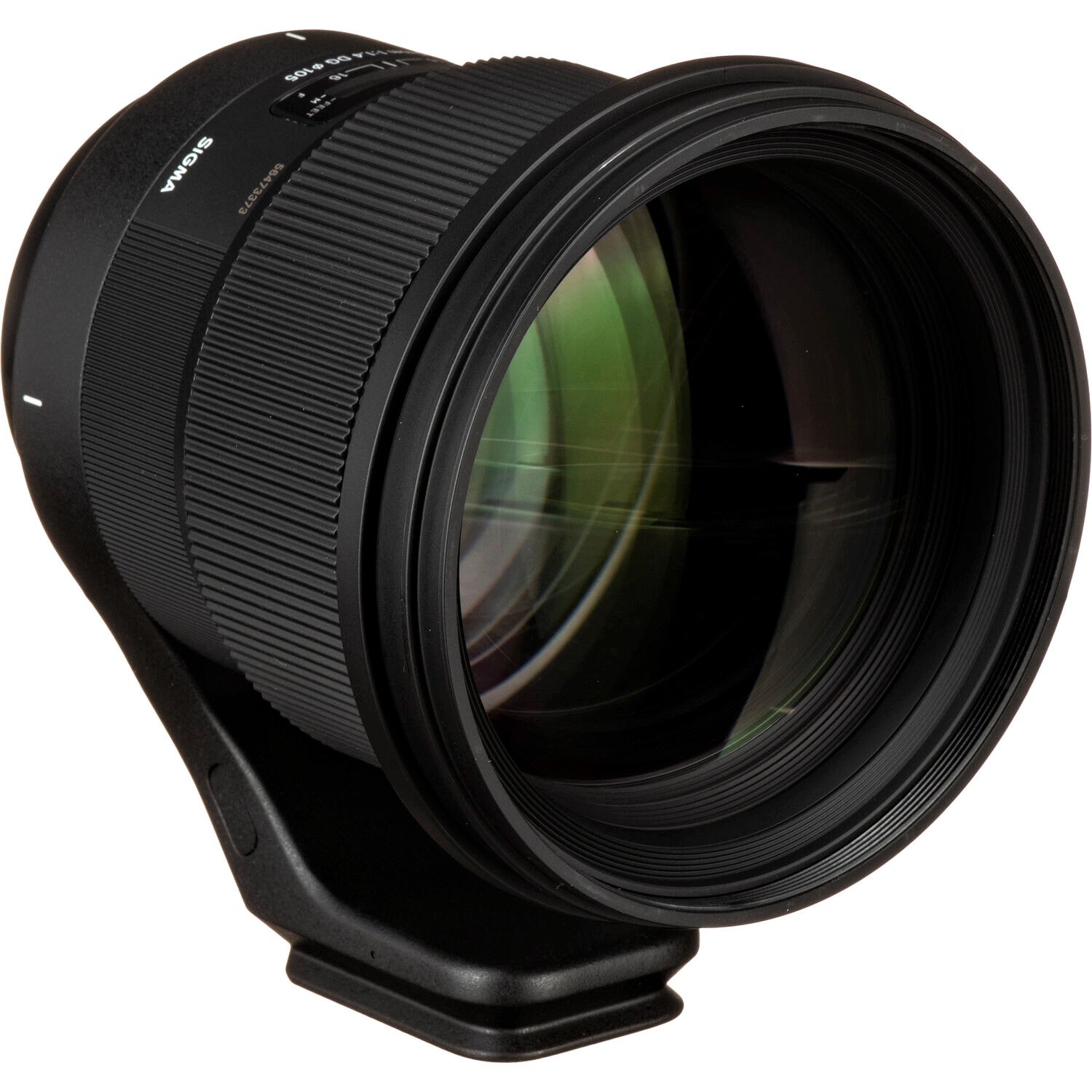 Sigma 105mm F1.4 DG HSM Art Lens for Nikon F in a Front-Side View