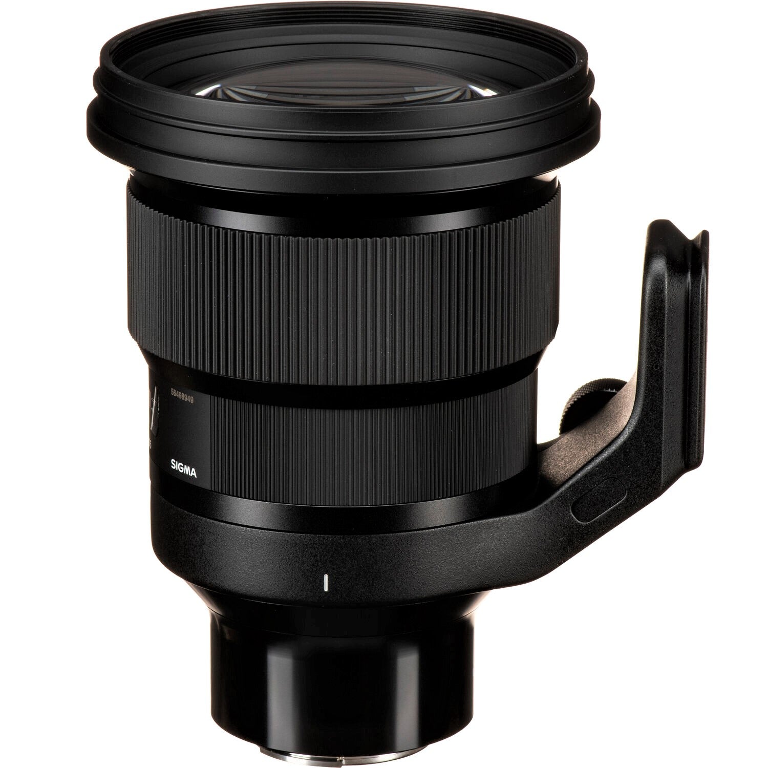 Sigma 105mm F1.4 DG HSM Art Lens for Sony E with Attached Tripod Collar on the Right Side