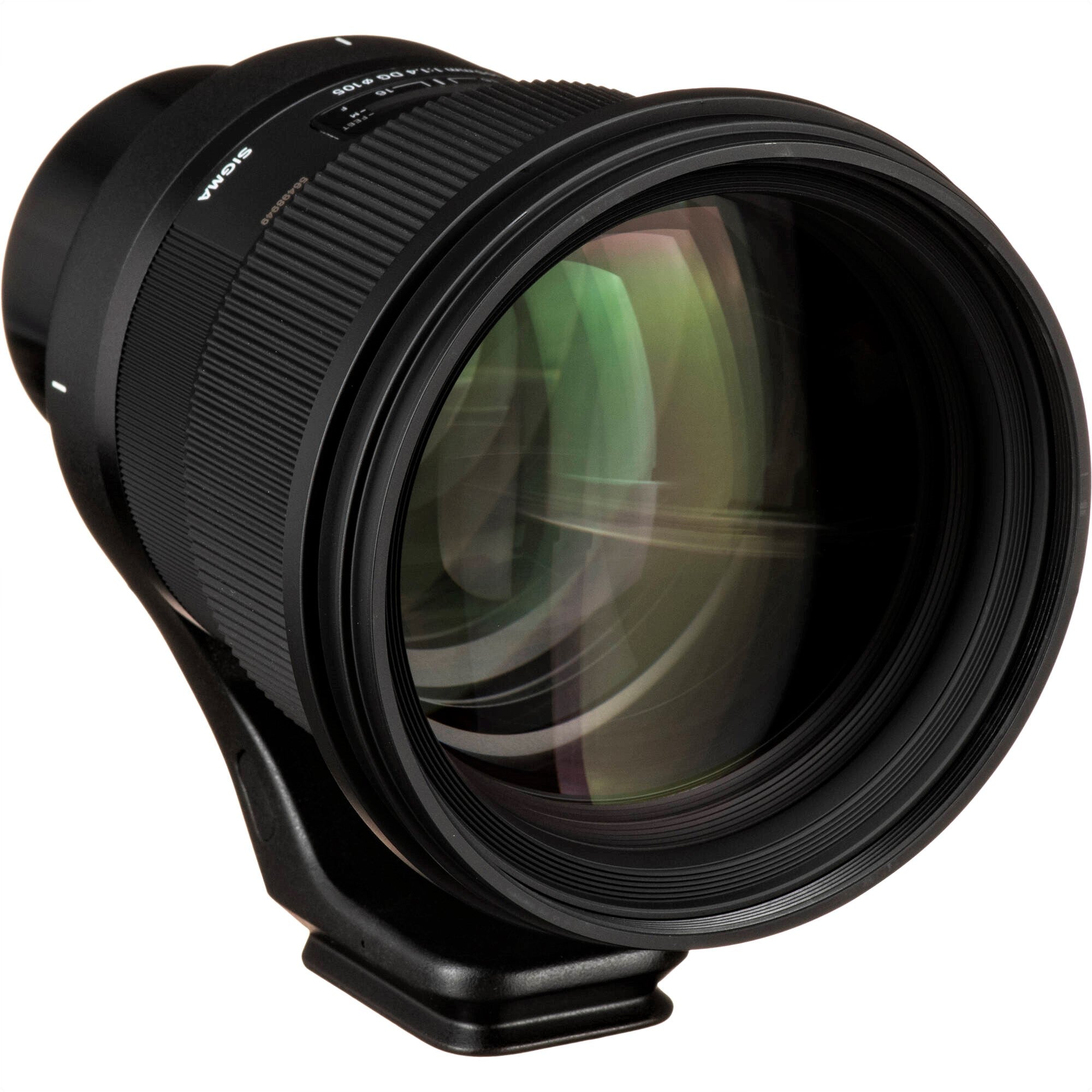 Sigma 105mm F1.4 DG HSM Art Lens for Sony E in a Front-Side View