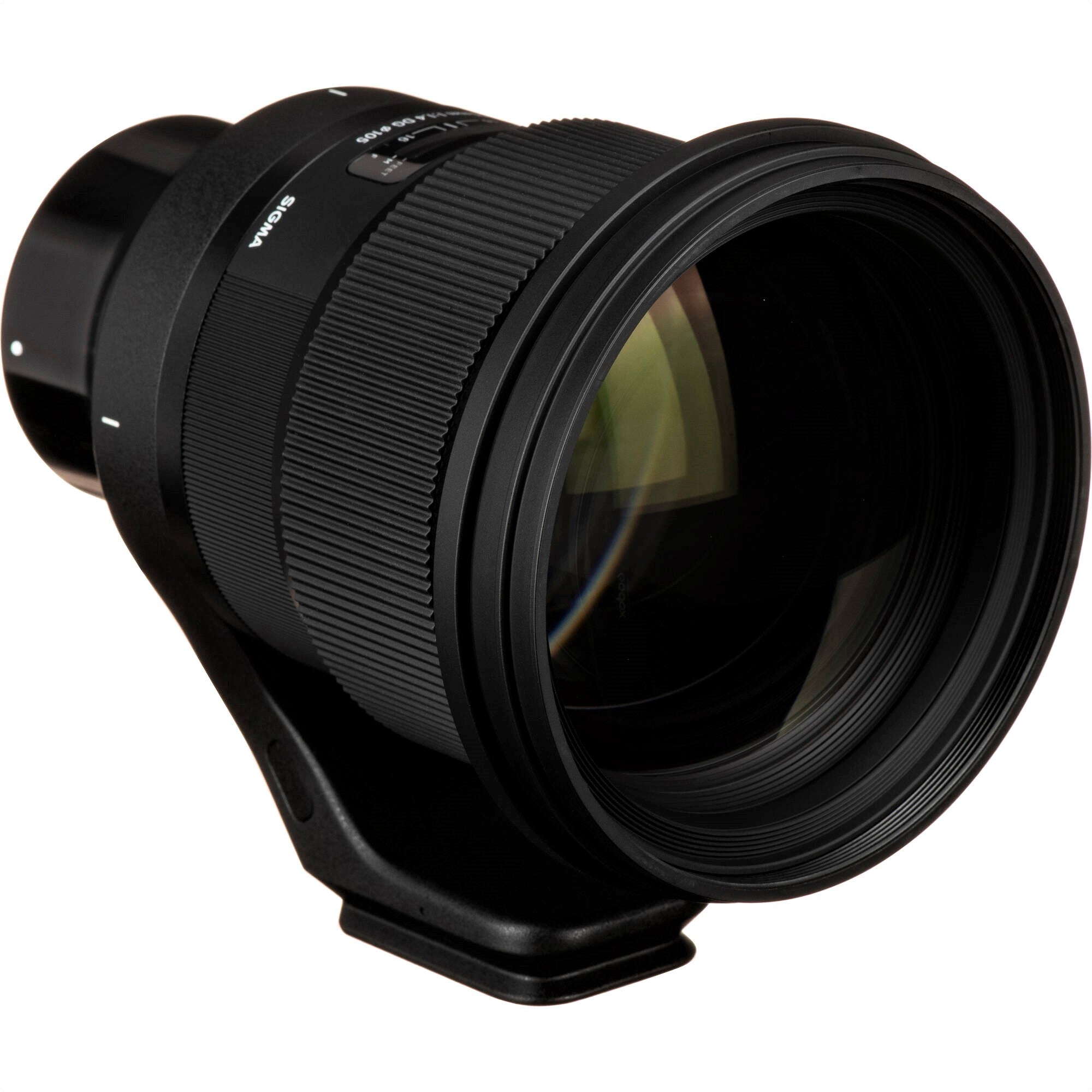Sigma 105mm F1.4 DG HSM Art Lens for Leica L in a Front-Side View