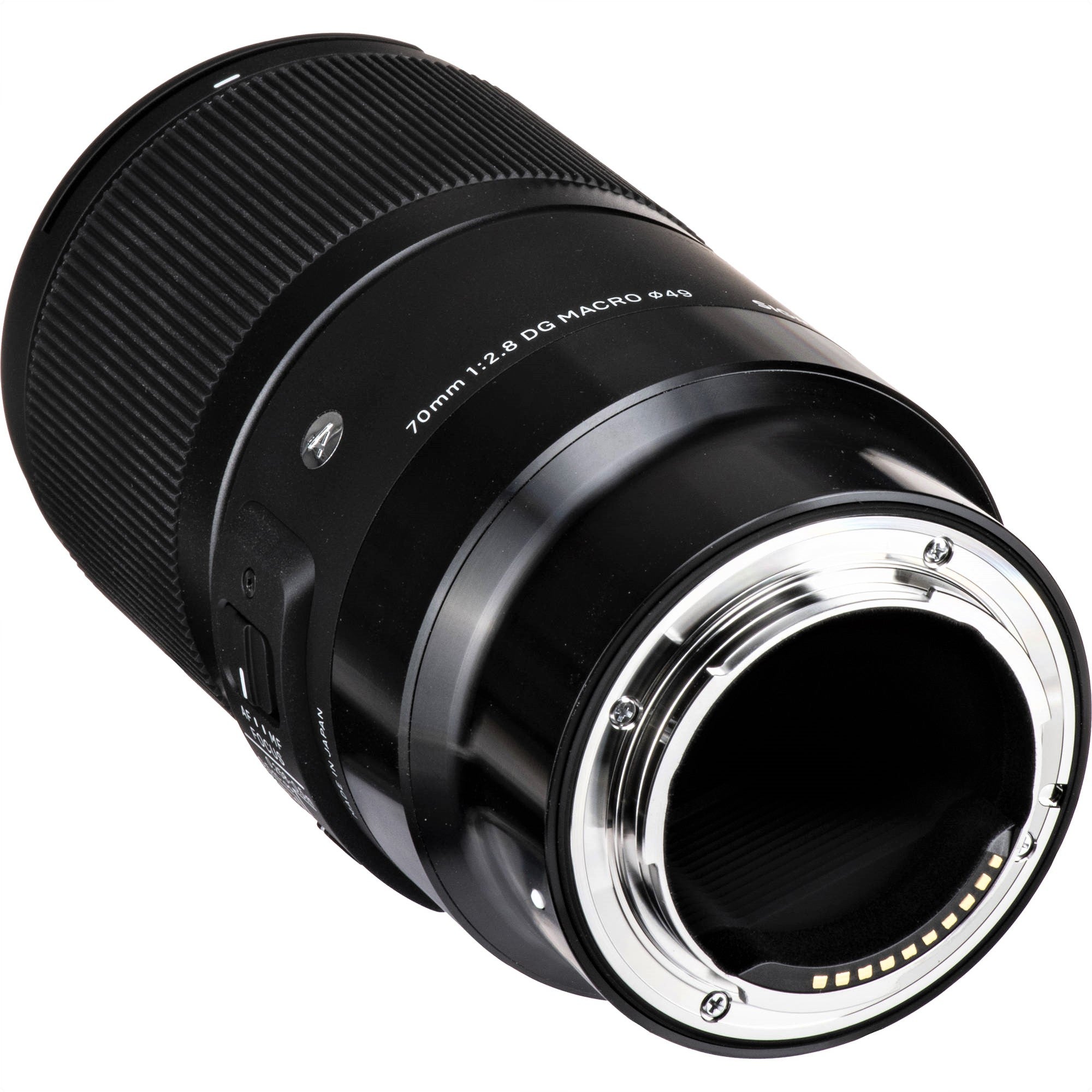 Sigma 70mm F2.8 DG Macro Art Lens for Sony E in a Back-Side View