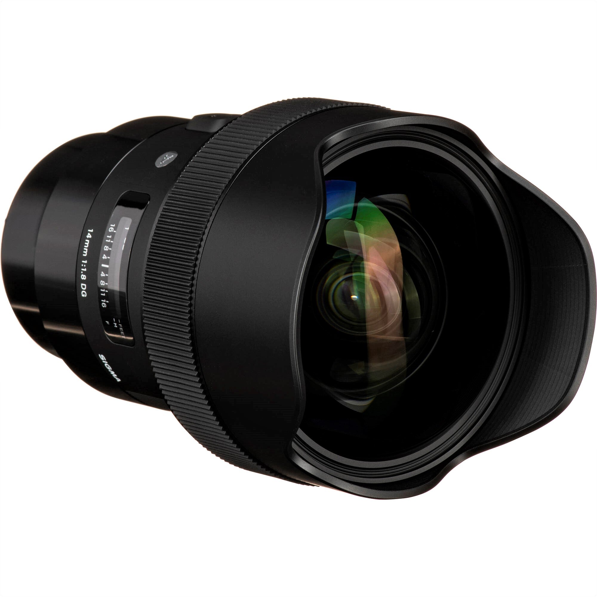 Sigma 14mm F1.8 DG HSM Art Lens for Leica L in a Front Side View