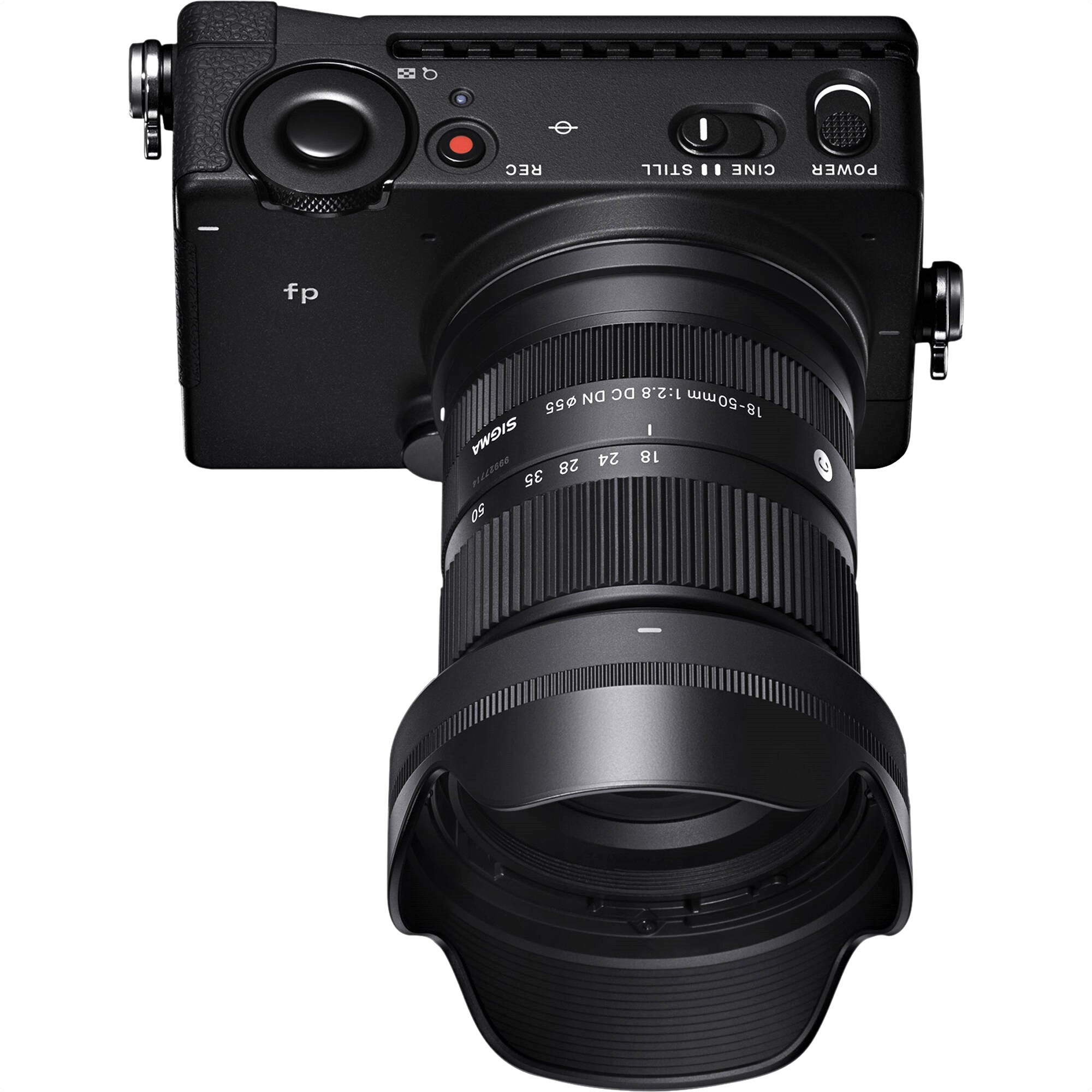 Sigma 18-50mm F2.8 DC DN Contemporary Lens (Leica L Mount) with Attached Camera
