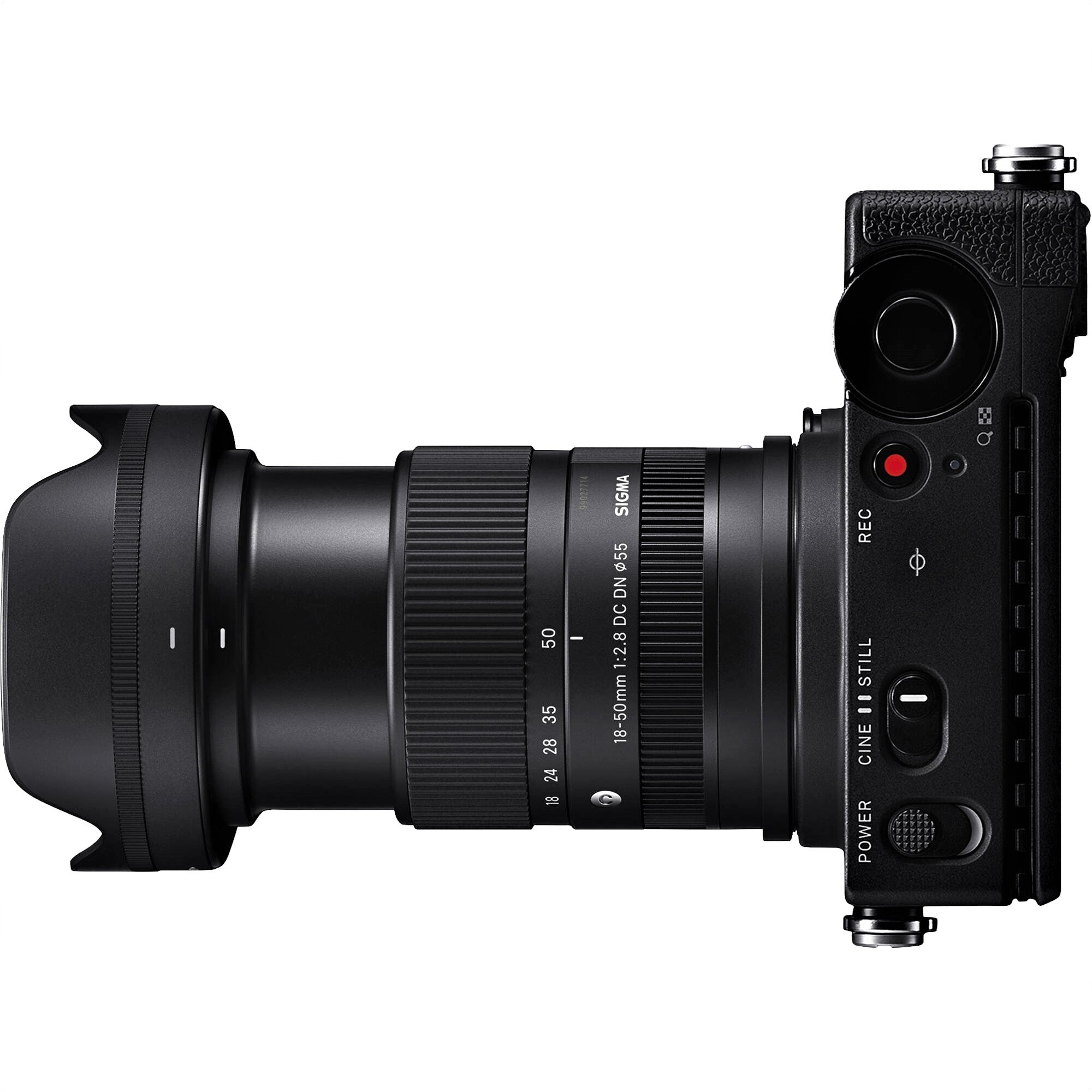 Sigma 18-50mm F2.8 DC DN Contemporary Lens (Leica L Mount) with Attached Camera