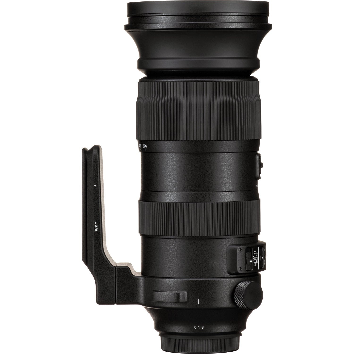 Sigma 60-600mm F4.5-6.3 DG OS HSM Sports Lens for Nikon F with Attached Tripod Mount on the Left