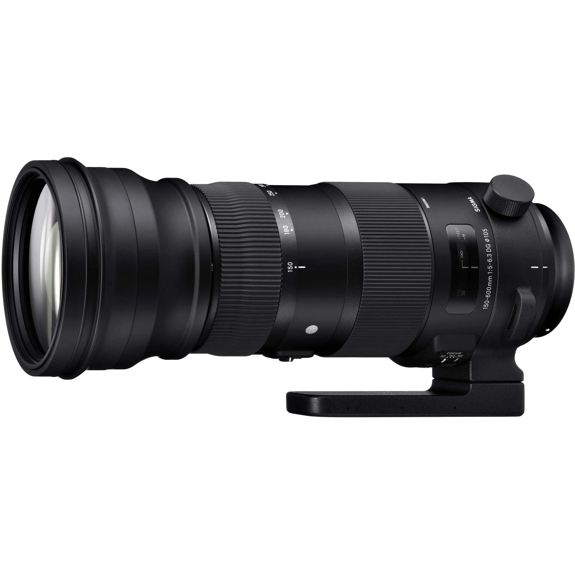 Sigma 150-600mm F5-6.3 DG OS HSM Sports Lens for Sigma SA in a Side View