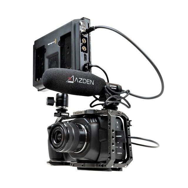 Blackmagic Design Video Assist 7'' 12G HDR & Azden Professional Compact Cine Mic with Mini-XLR Output Bundle