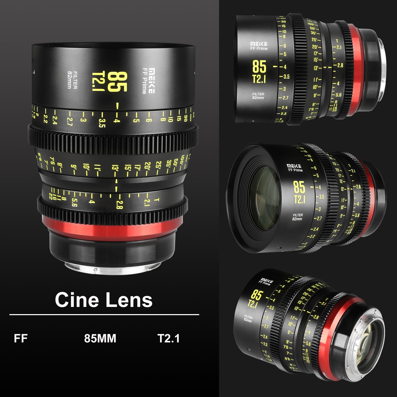 Meike Cinema Full Frame Cinema Prime 85mm T2.1 Lens (Canon RF Mount) in Different Perspectives