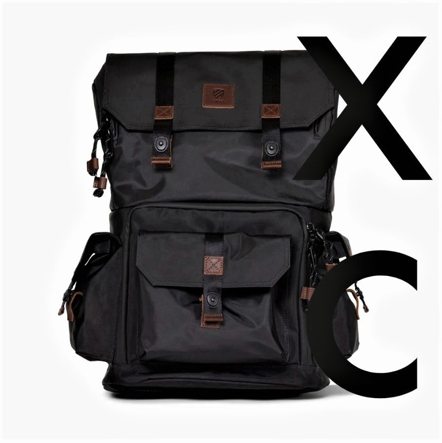Langly Alpha Globetrotter XC Camera Backpack (Black with Brown Accents)