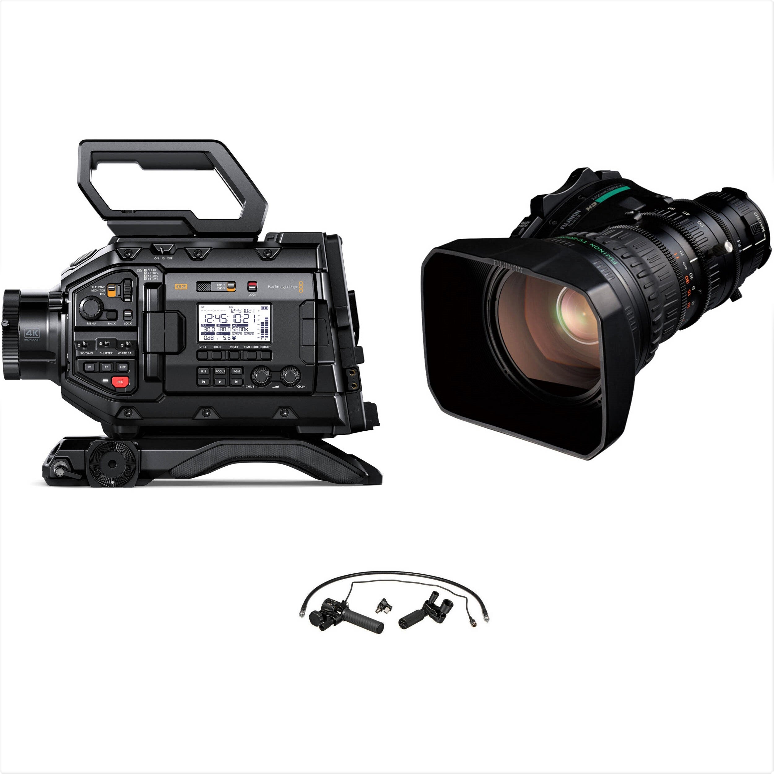 Blackmagic Design URSA Broadcast G2 with Fujinon XA20sX8.5BRM-K3 and MS-01 Semi Servo Rear Control Accessory Kit