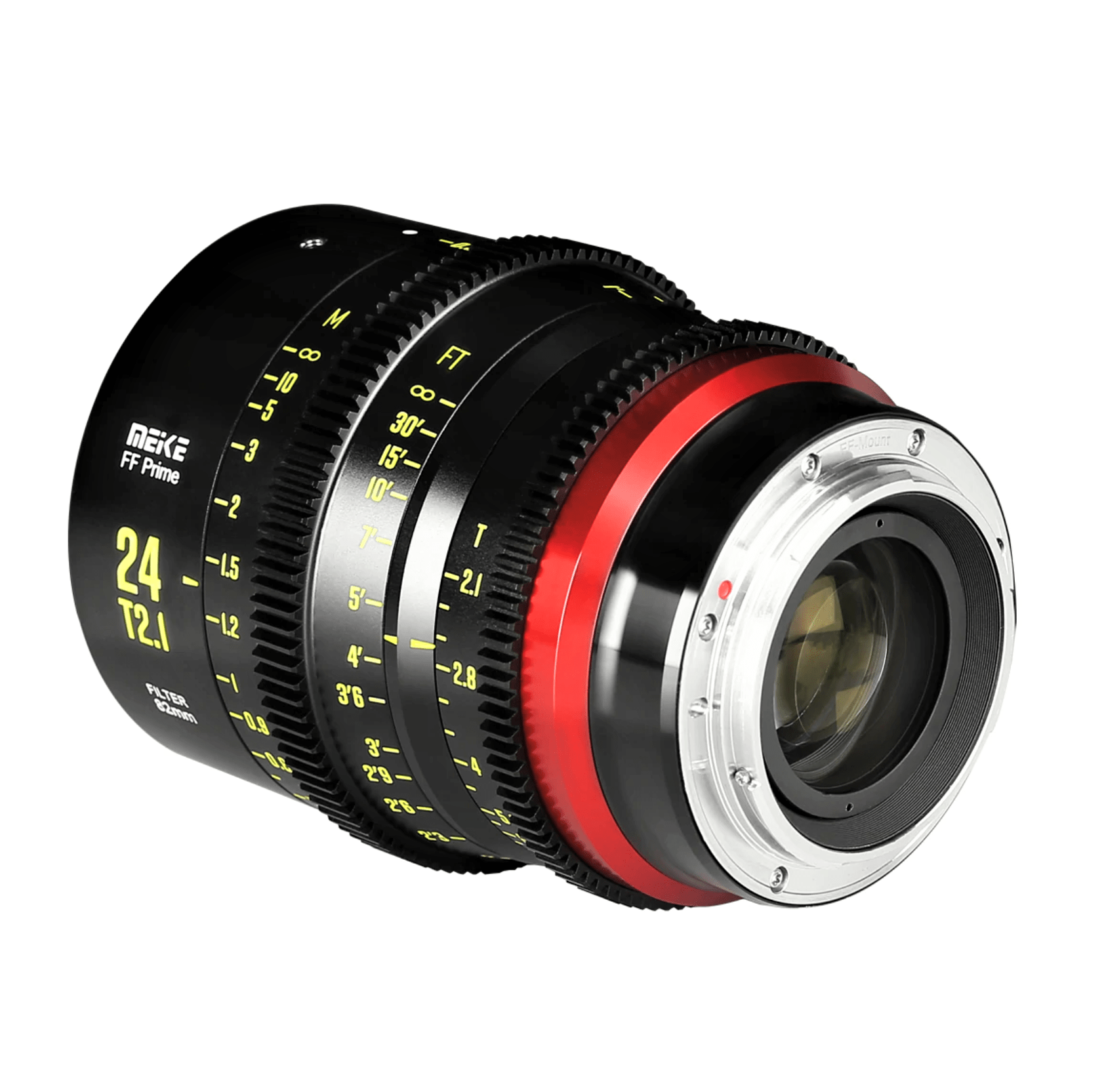 Meike Cinema Full Frame Cinema Prime 24mm T2.1 Lens (RF Mount) in a Back-Side View