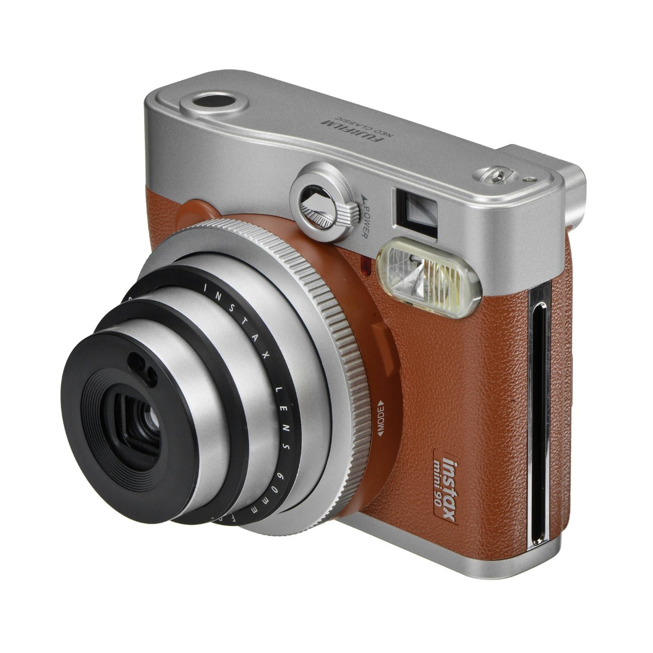 Fujifilm INSTAX Mini 90 Neo Classic Instant Camera (Brown) - Side View