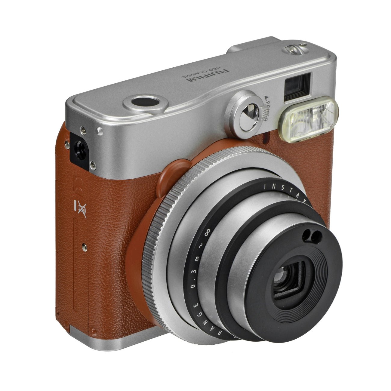 Fujifilm INSTAX Mini 90 Neo Classic Instant Camera (Brown) - Side View