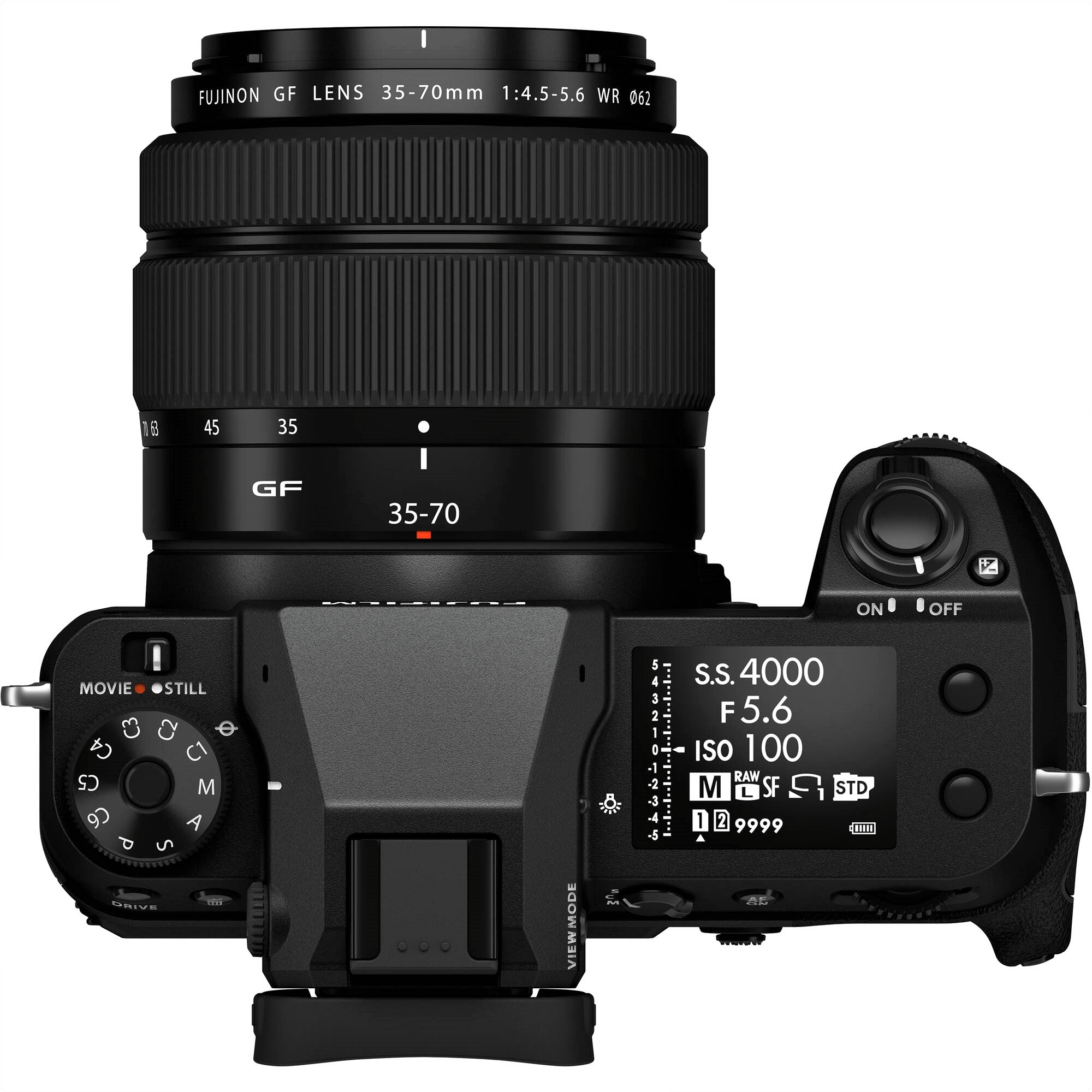 Fujifilm GFX 50S II Body with GF35-70mm F4.5-5.6 WR Lens Kit - Top View