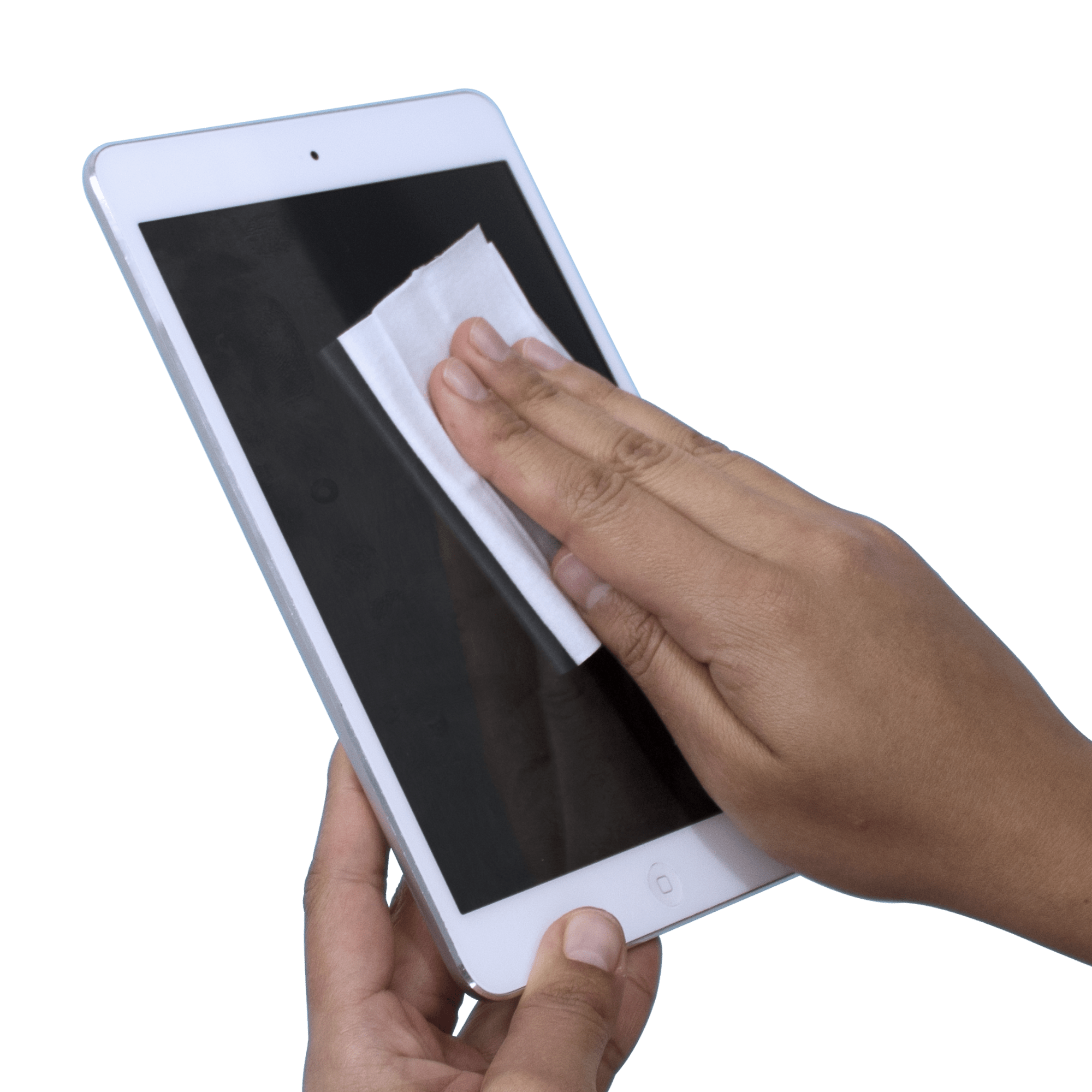 Cleaning iPad screen using iCloth