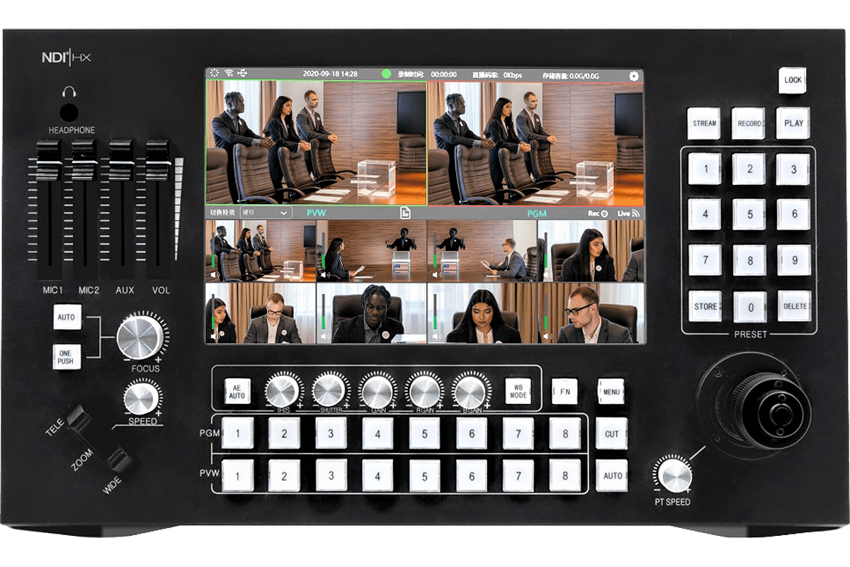 Jimcom 8-Channel Touch Broadcast Switcher and PTZ Controller with NDI|HX