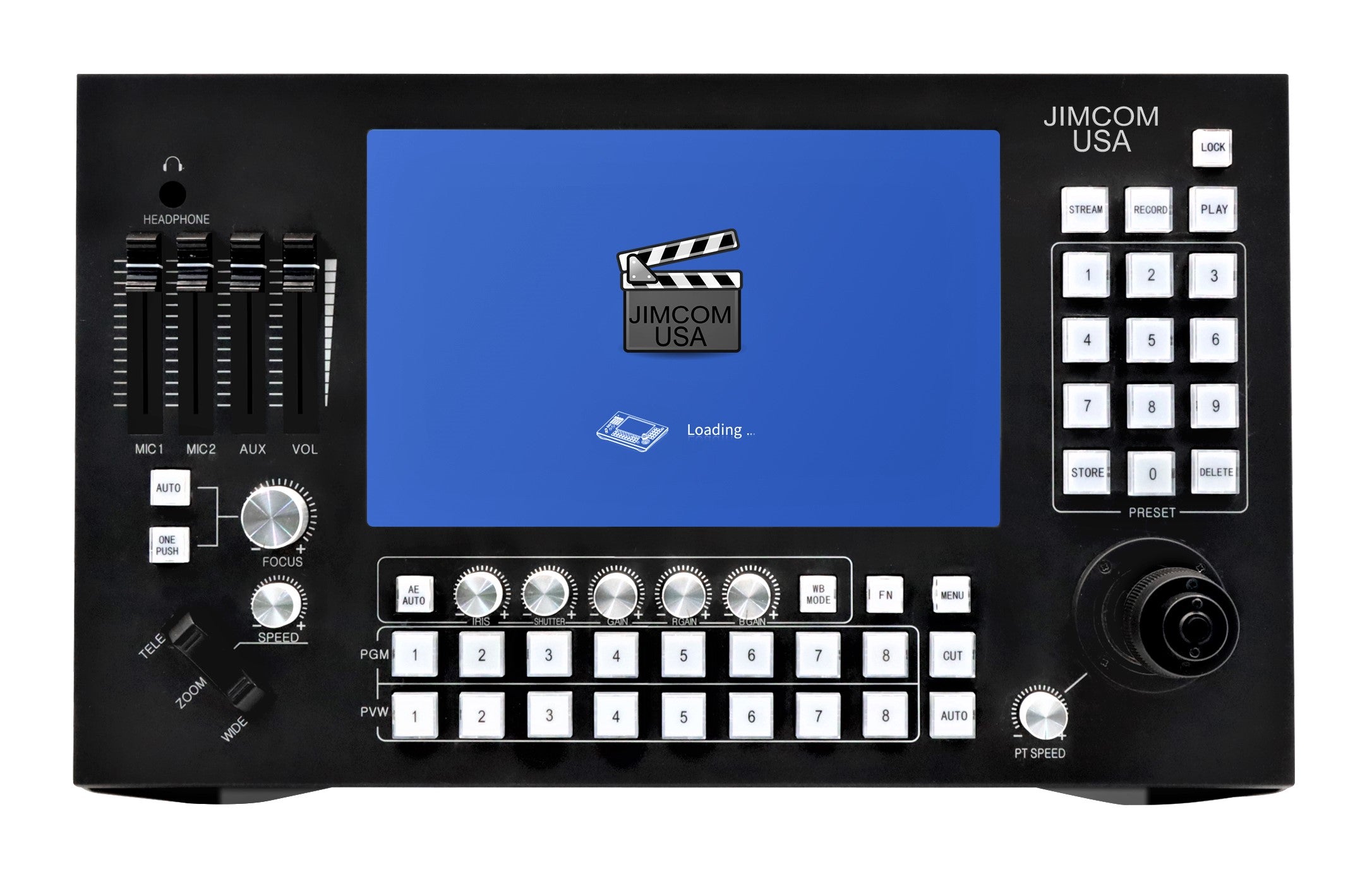 Jimcom 8-Channel Touch Broadcast Switcher and PTZ Controller