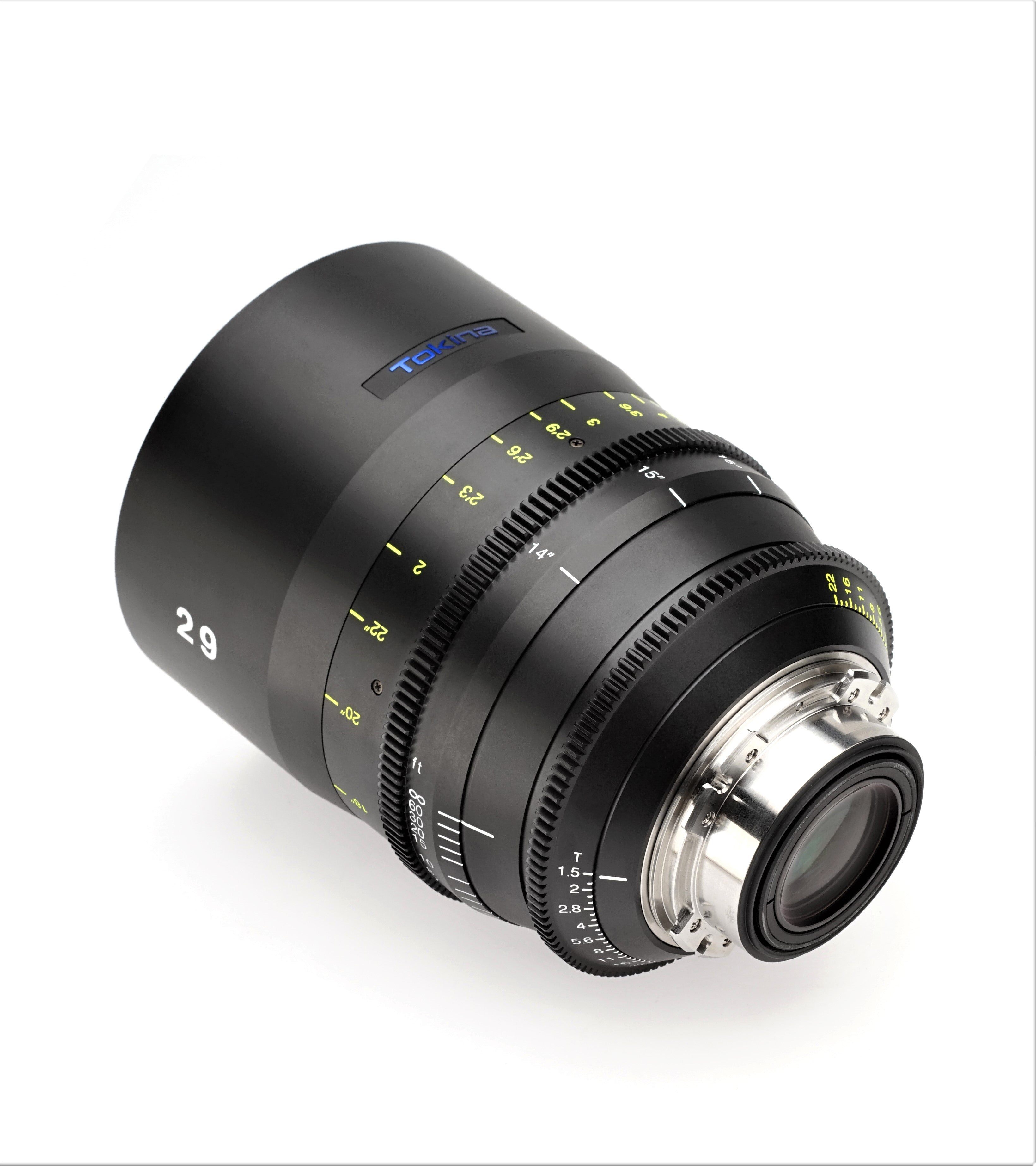 Tokina Cinema Vista 29mm T1.5 Lens (EF Mount, Imperial Focus Scale) in a Back-Side View