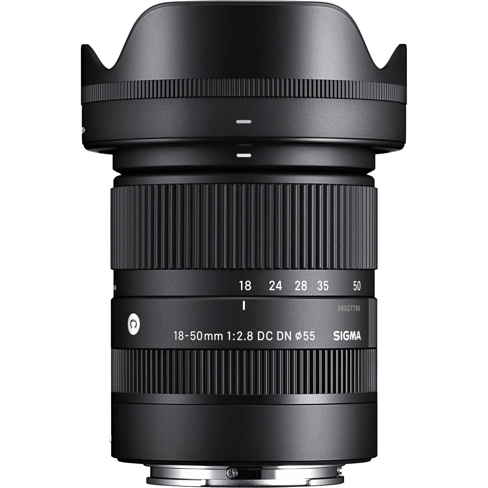 Sigma Lens Hood Attached to 18-50mm F2.8 DC DN Contemporary Lens