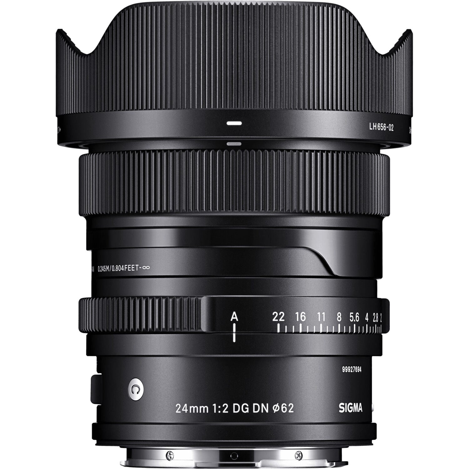 Sigma Lens Hood Attached to 24mm F2.0 DG DN Contemporary Lens