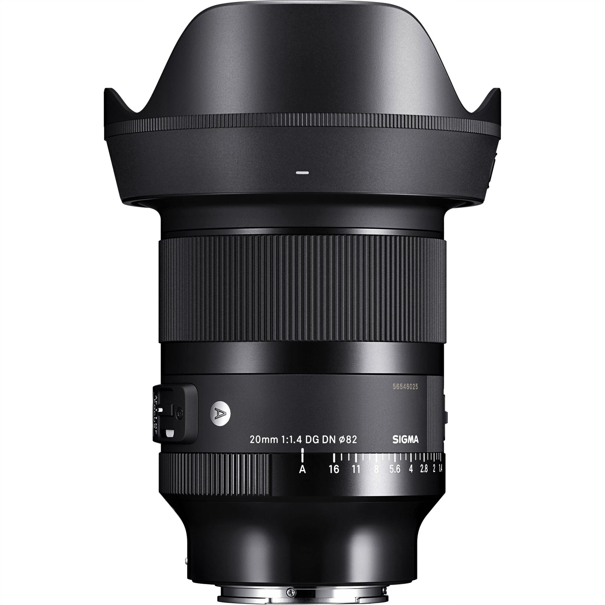 Sigma Lens Hood Attached to Sigma 20mm F1.4 DG DN Art Lens