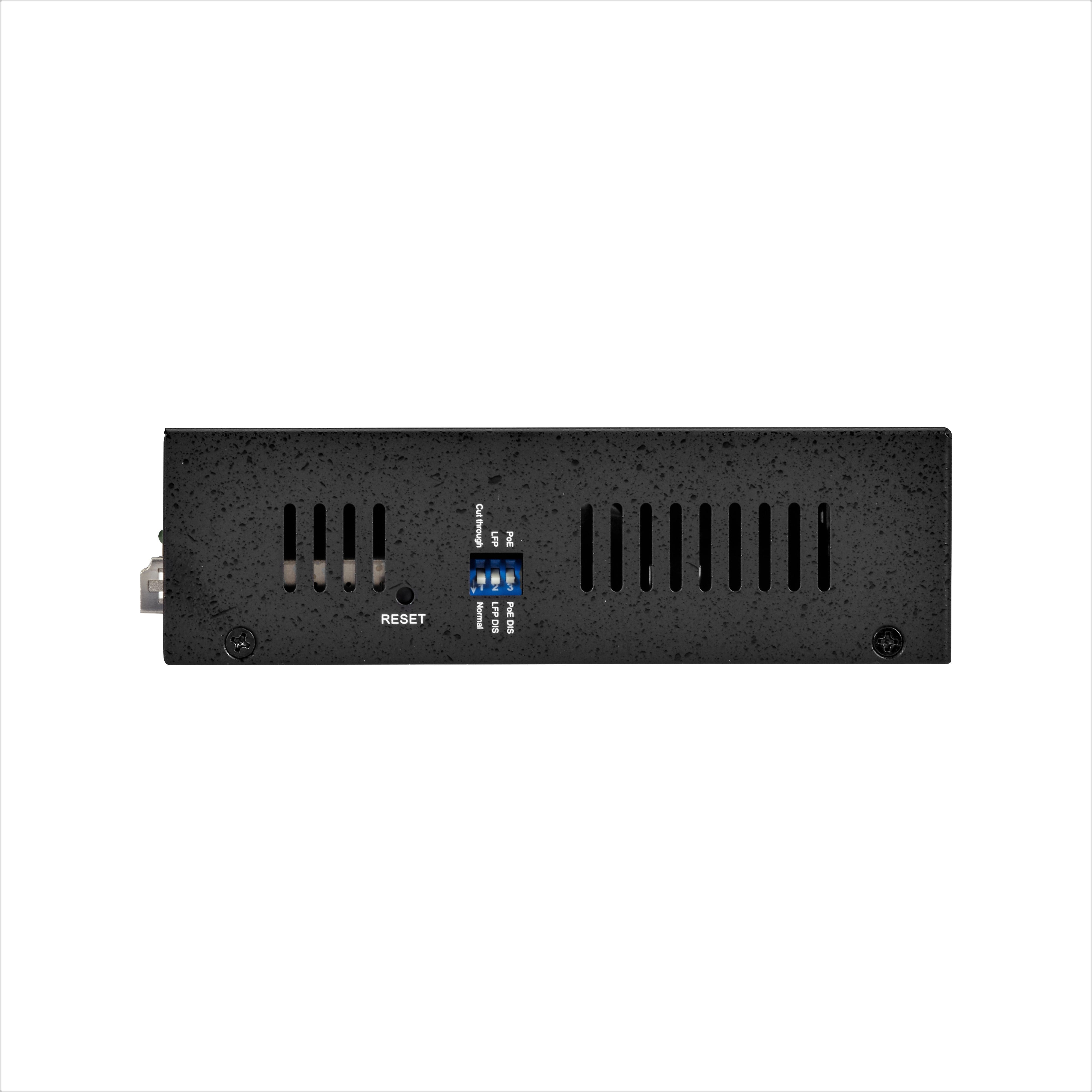 LPS500 Series Gigabit Ethernet (1000-Mbps) PoE Media Converter - 10/100/1000-Mbps Copper to 1000-Mbps Multimode Fiber, 850nm, 550m