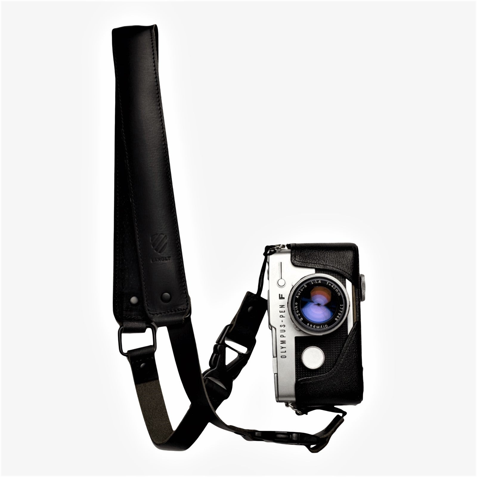 Langly Premium Leather Camera Strap (Black)