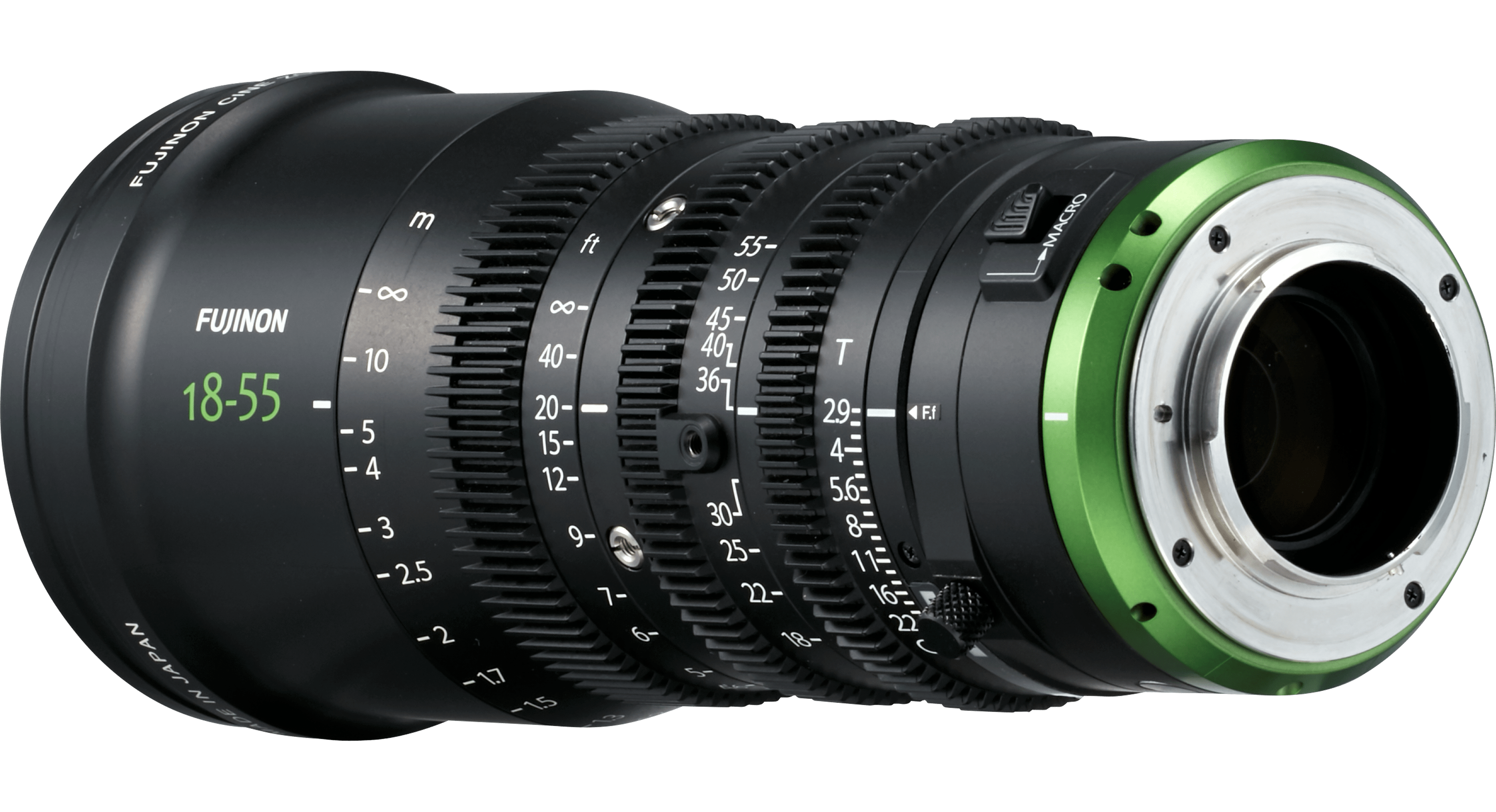 Fujinon MK18-55mm T2.9 Lens (MFT Mount) in a Back-Side View