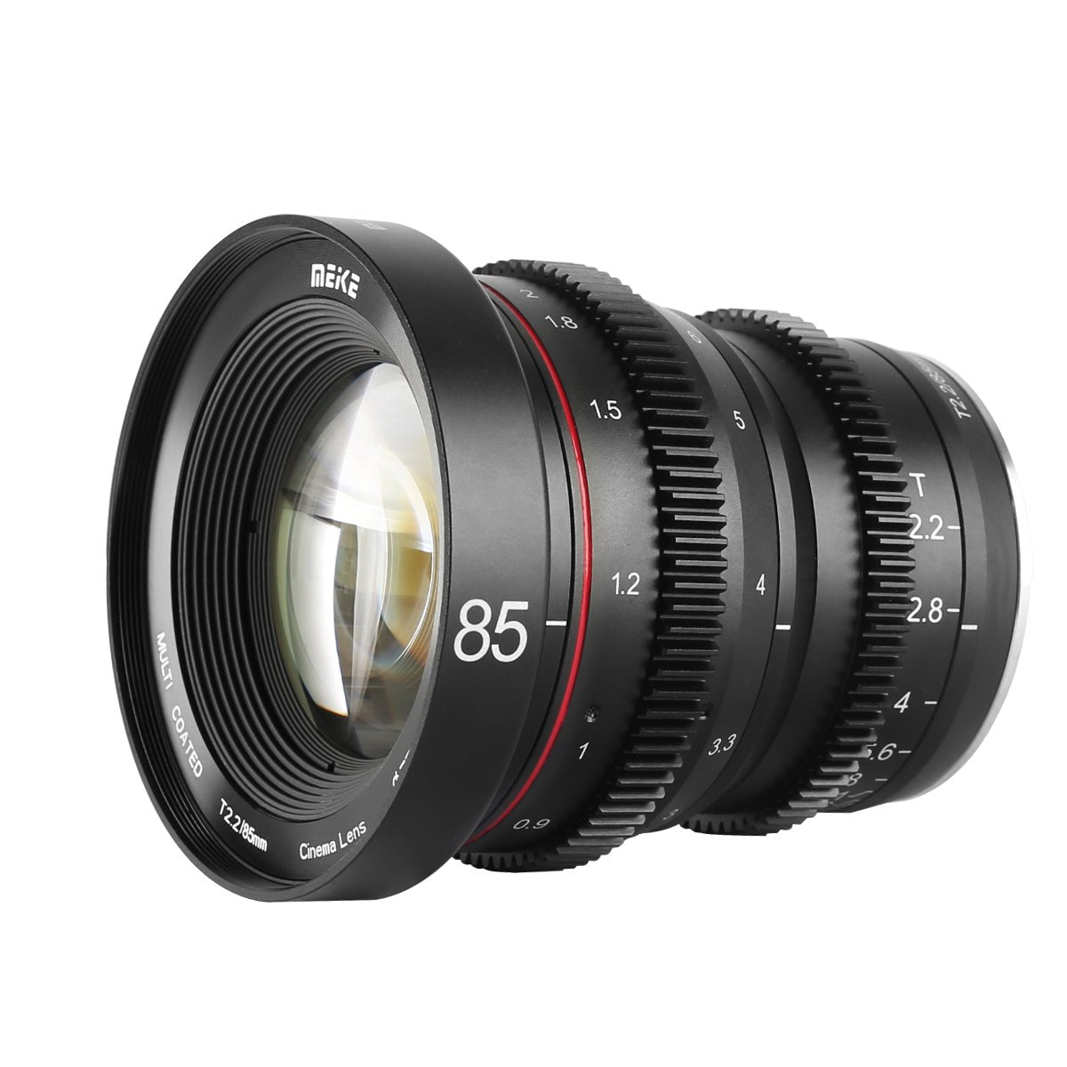 Meike Cinema Prime 85mm T2.2 Lens (Sony E Mount) in a Front-Side View