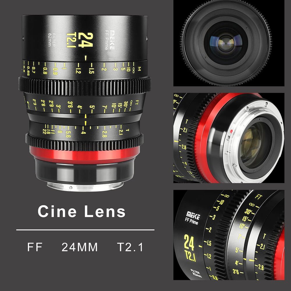 Meike Cinema Full Frame Cinema Prime 24mm T2.1 Lens (EF Mount) in Different Perspectives