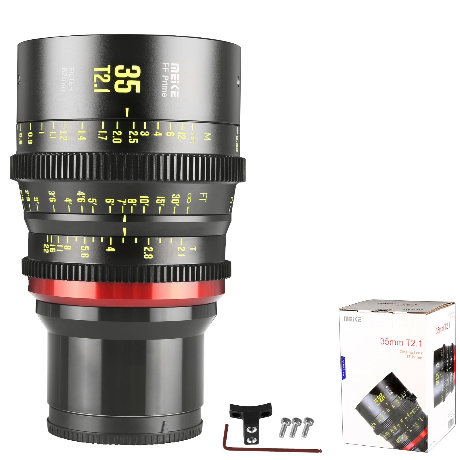 Meike Cinema Full Frame Cinema Prime 35mm T2.1 Lens (Sony E Mount) with Accessories and a Box