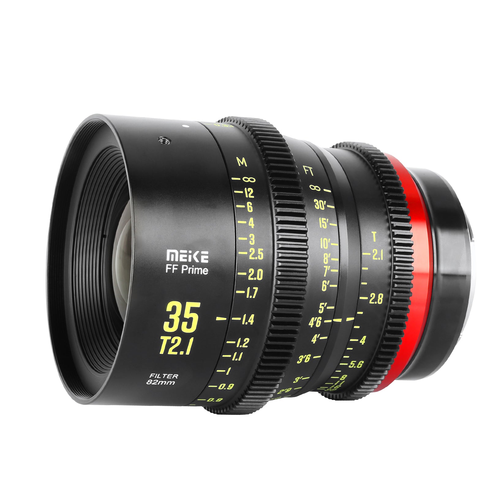 Meike Cinema Full Frame 35mm T2.1 Lens (EF Mount) in a Side View
