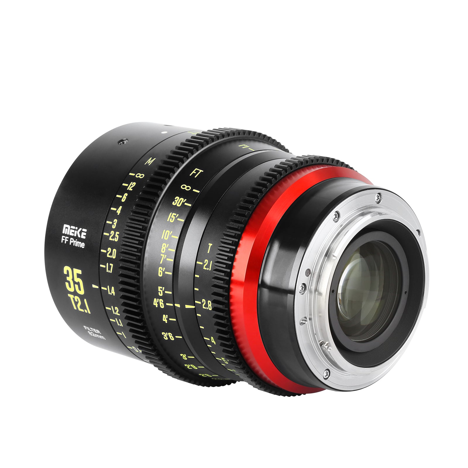Meike Cinema Full Frame 35mm T2.1 Lens (EF Mount) in a Back-Side View