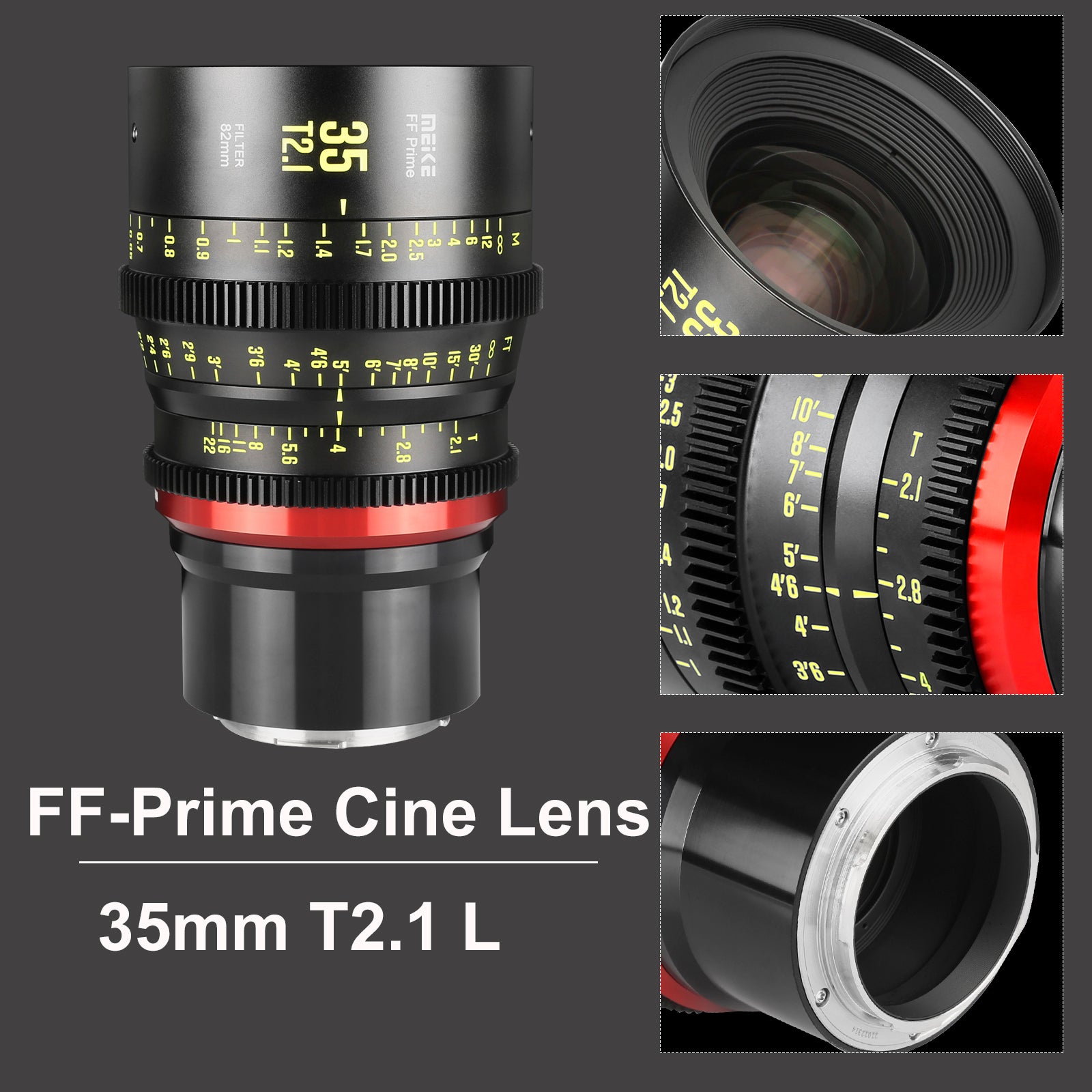 Meike Cinema Full Frame Cinema Prime 35mm T2.1 Lens (L Mount) in Different Perspectives