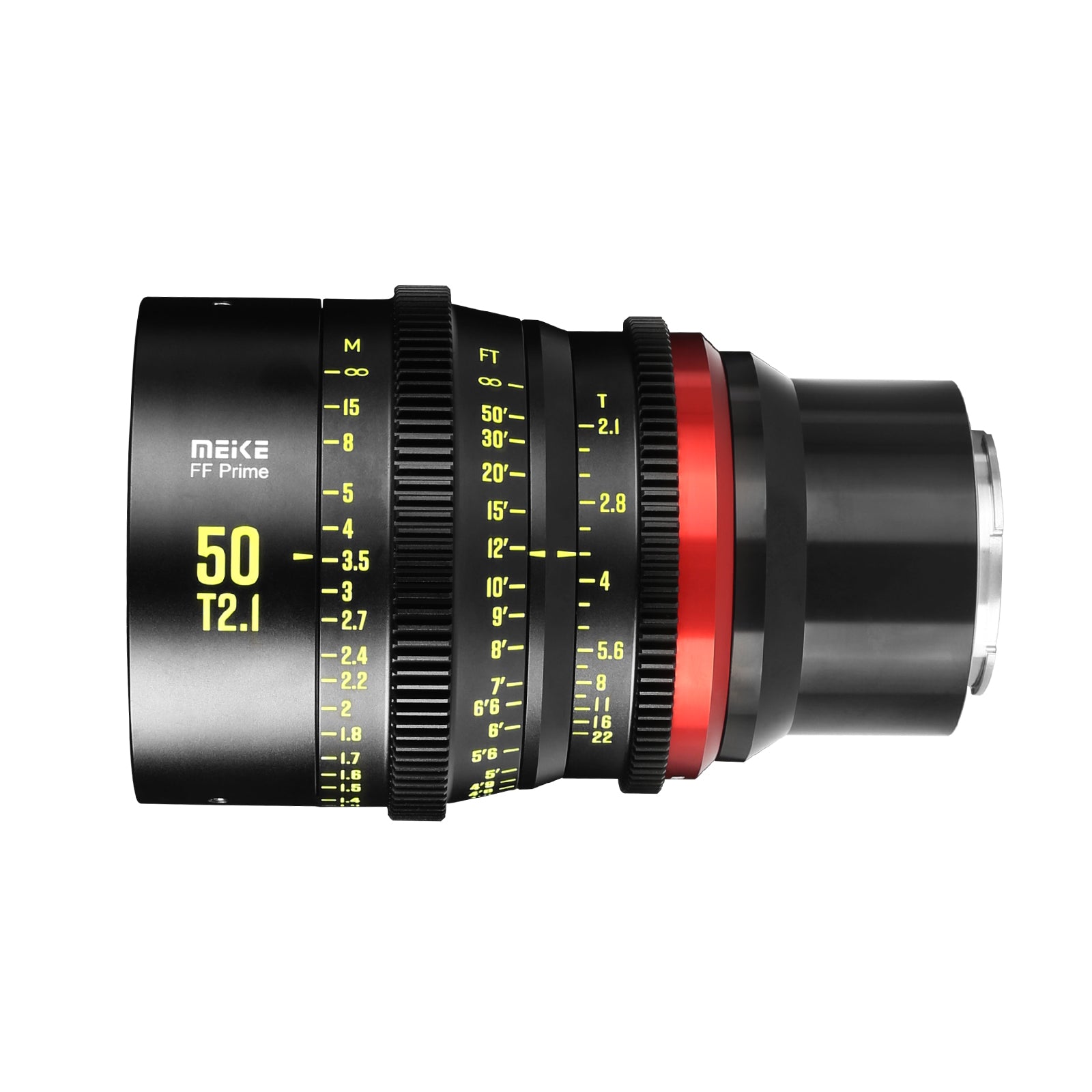 Meike Cinema Full Frame Cinema Prime 50mm T2.1 Lens (Sony E Mount) in a Side View
