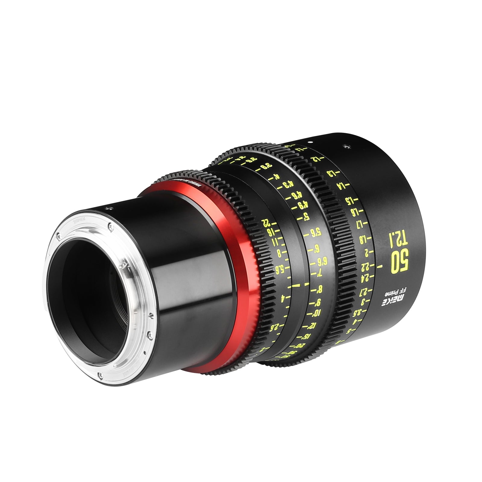 Meike Cinema Full Frame Cinema Prime 50mm T2.1 Lens (RF Mount) in a Back-Side View