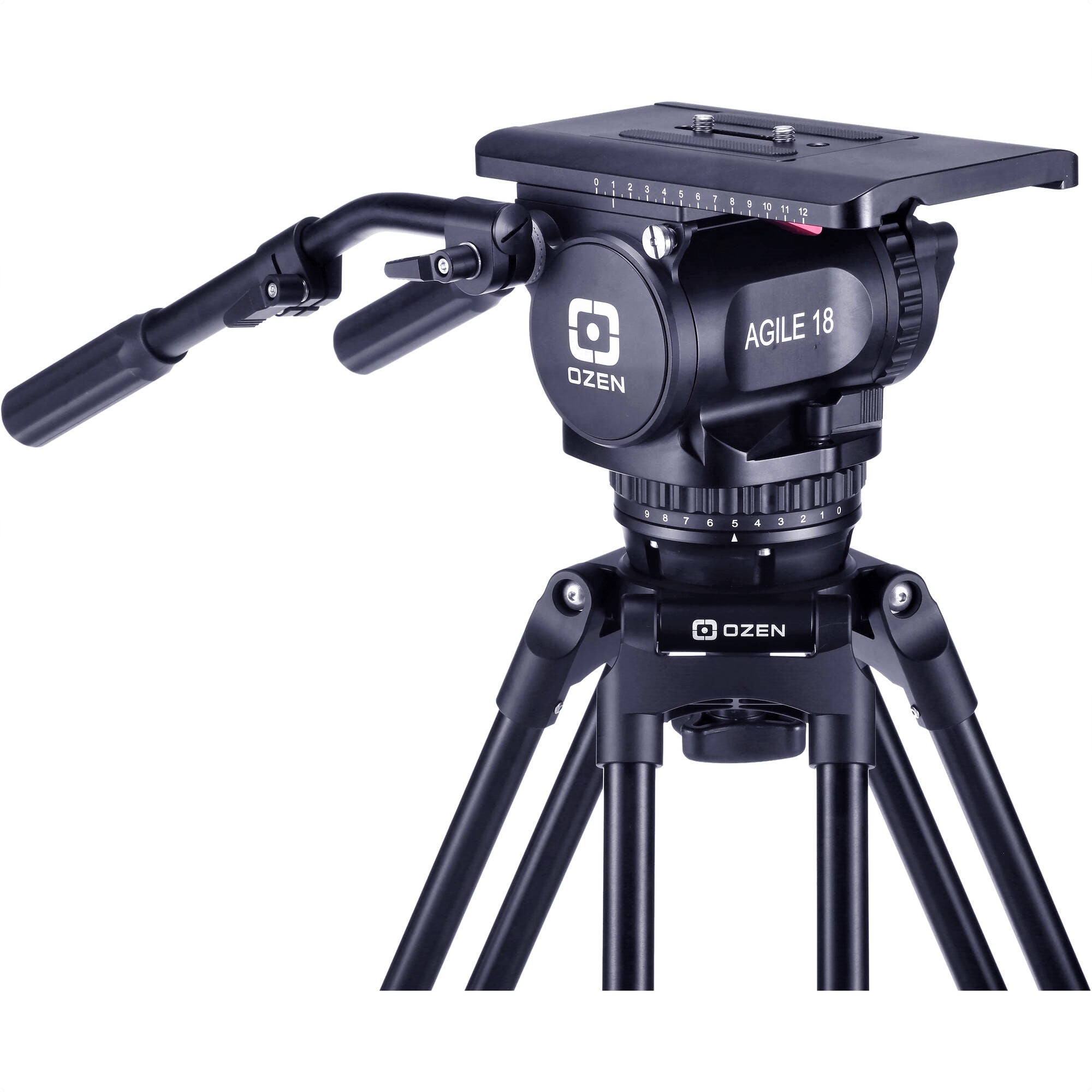 OZEN 18M E-Z LOAD MAX Fluid Head with Attached Tripod