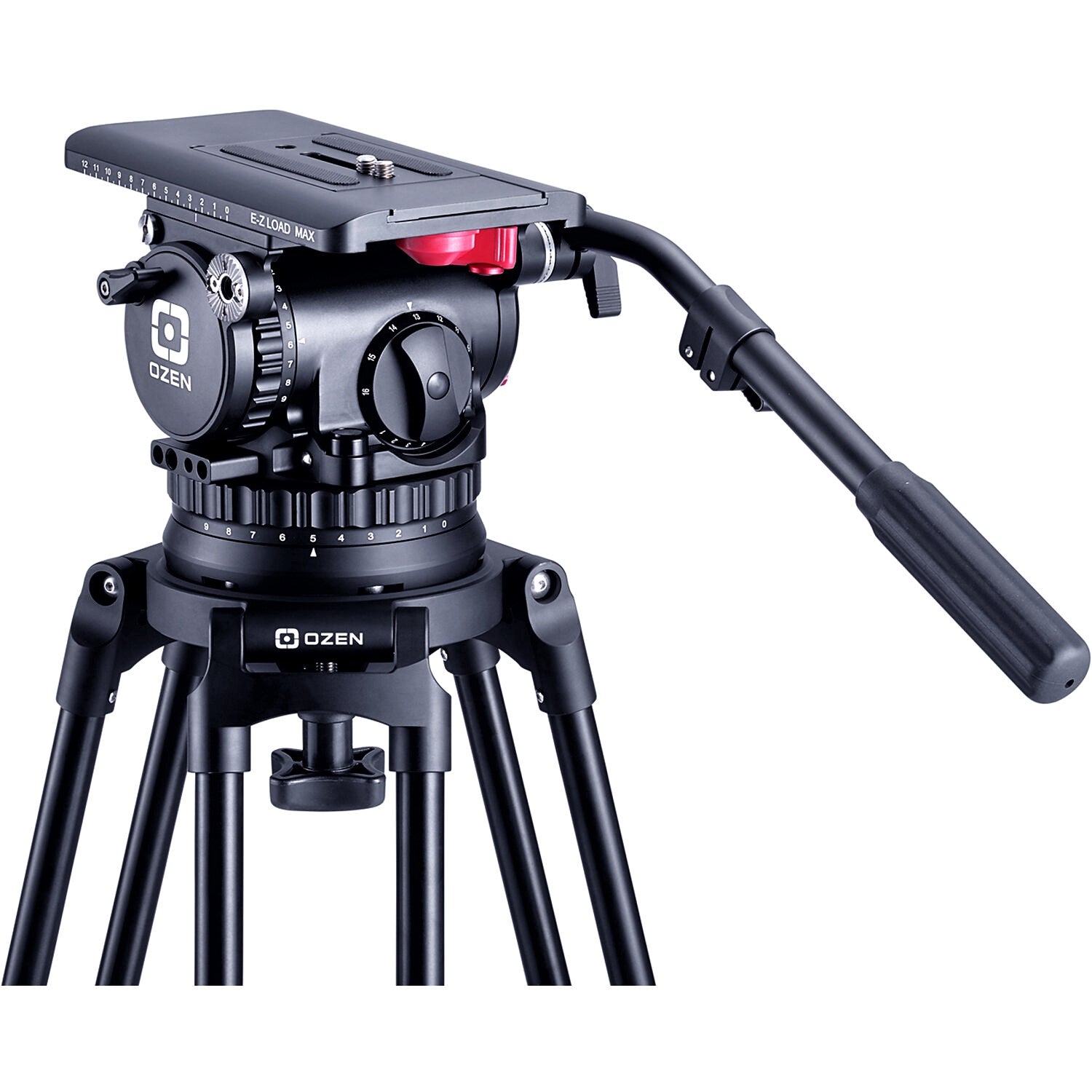 OZEN 25M E-Z LOAD MAX Fluid Head with Attached Tripod 