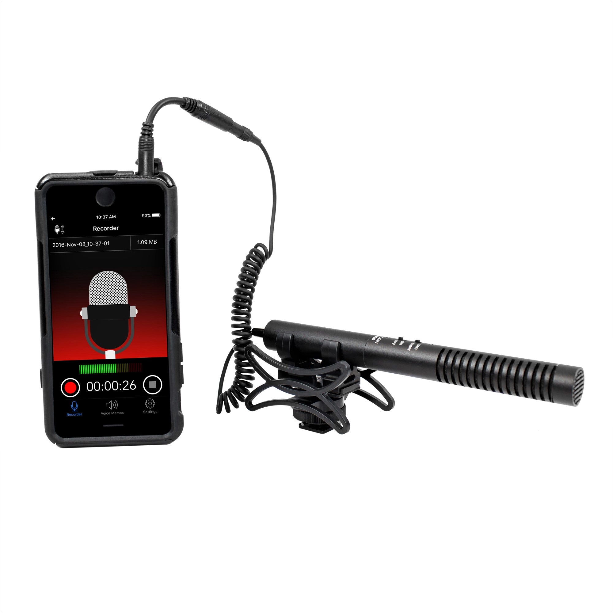 Azden 2-Position Shotgun Mic with TRRS Adapter - Accessory Not Included 