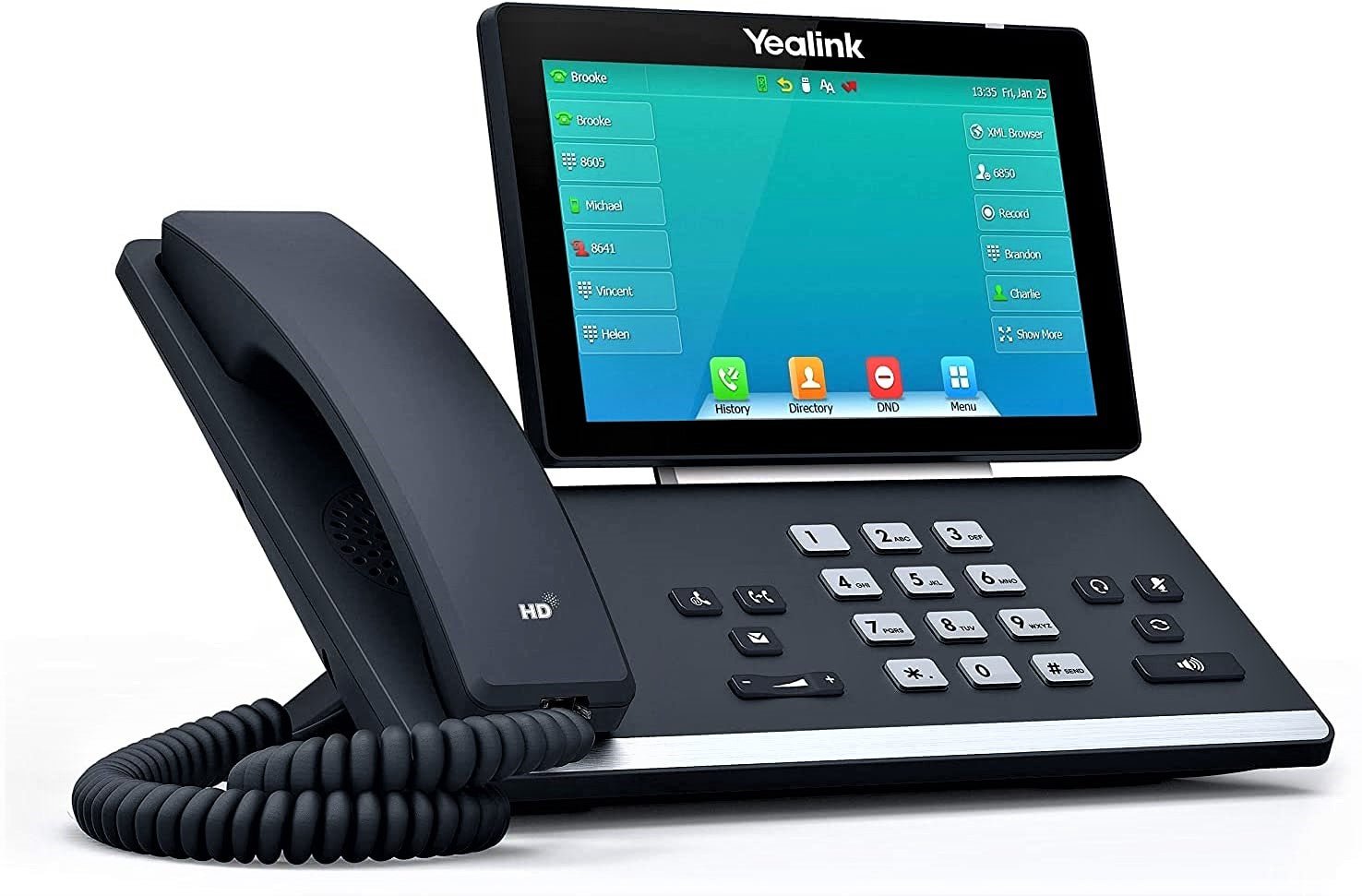 Yealink T57W IP Phone, 16 VoIP Accounts. 7-Inch Adjustable Color Touch Screen. USB 2.0, 802.11ac Wi-Fi, Dual-Port Gigabit Ethernet, 802.3af PoE, Power Adapter Not Included (SIP-T57W)