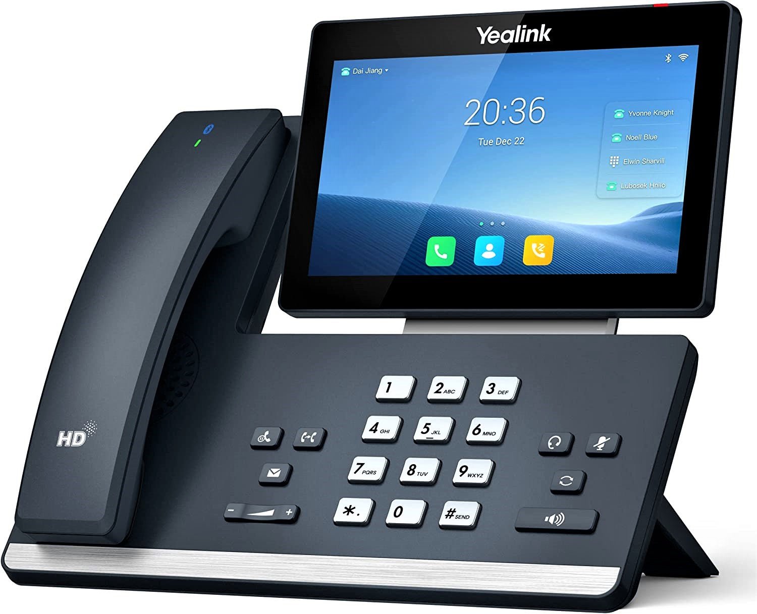 Yealink T58W Pro IP Phone - Corded/Cordless - Corded/Cordless - Wi-Fi, DECT, Bluetooth - Desktop, Wall Mountable - Classic Gray